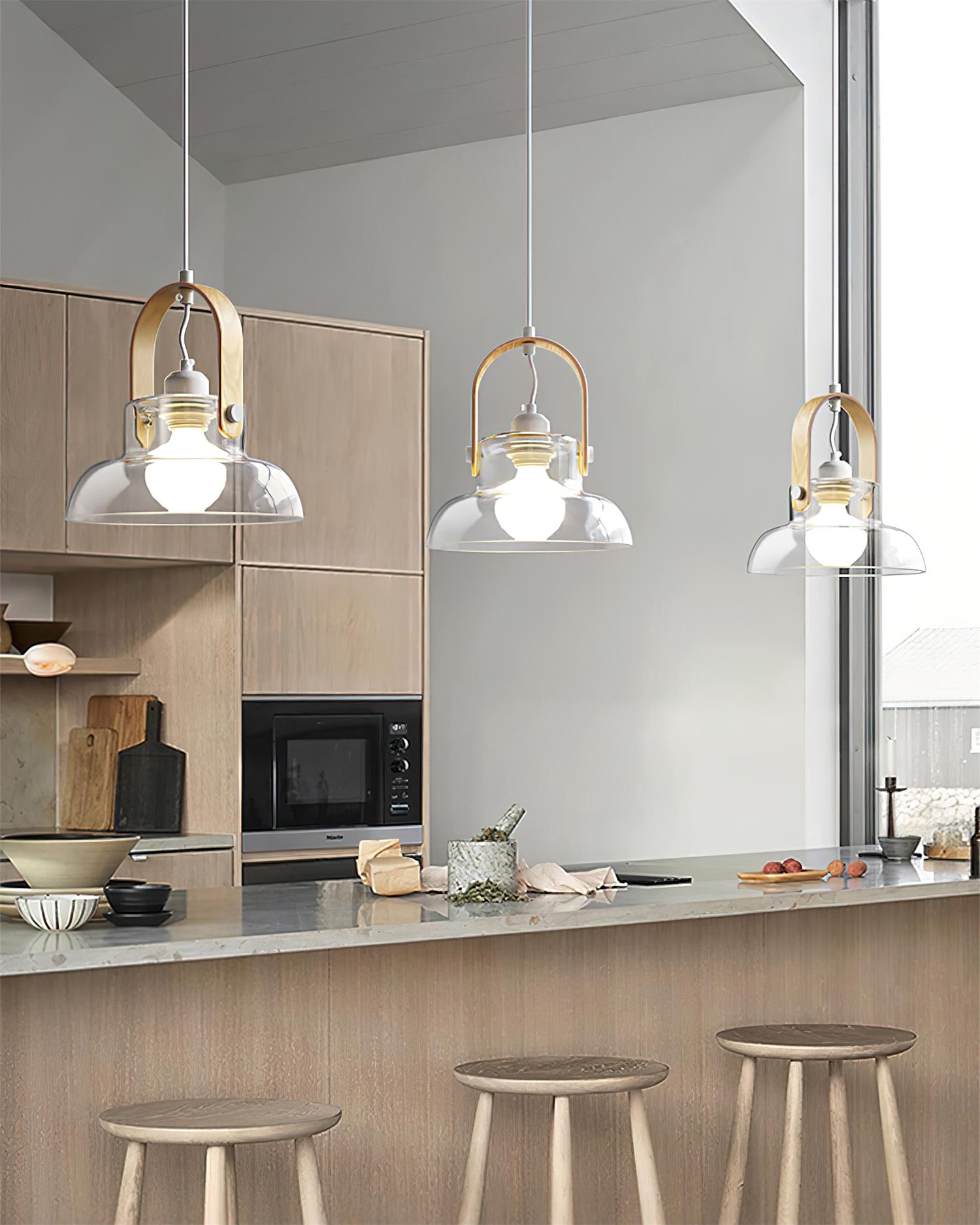 Hailie Suspension Clair Verre Rustique Moderne