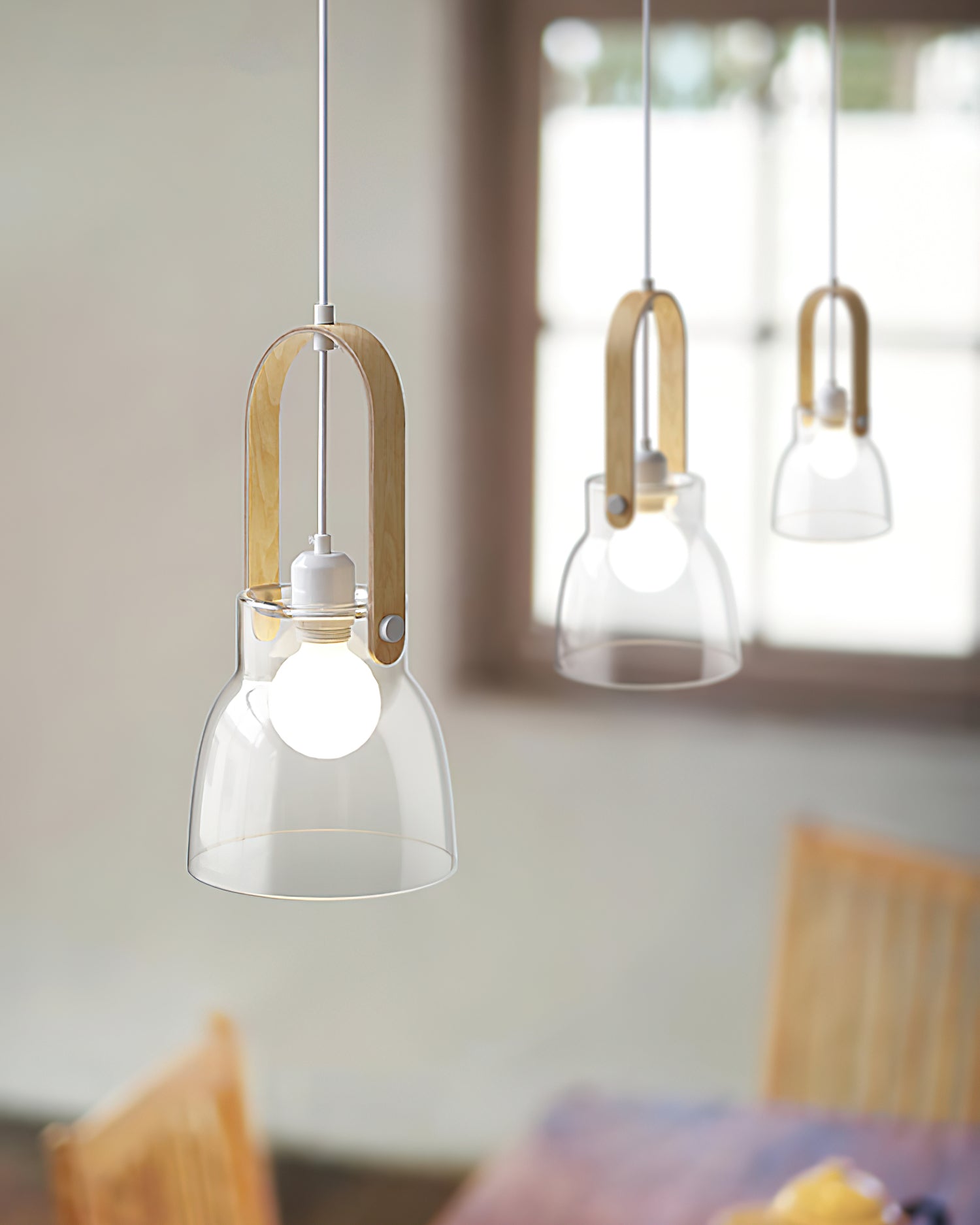 Hailie Suspension Clair Verre Rustique Moderne