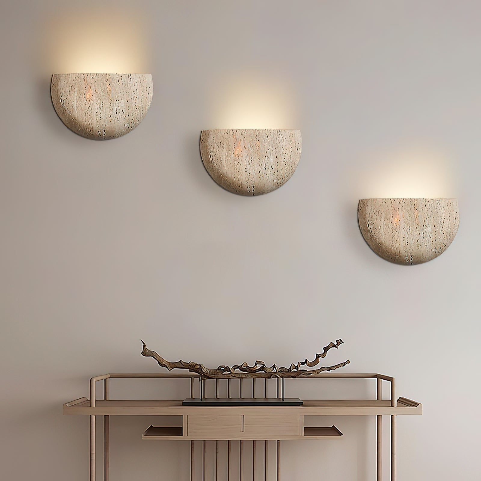 Cuvenarae Applique Murale Travertin Lune Minimaliste