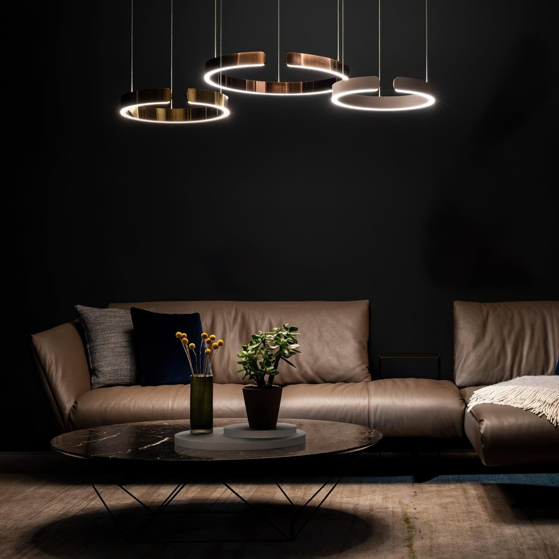 Halo LED Lampe Suspendue Circulaire Élégante Moderne