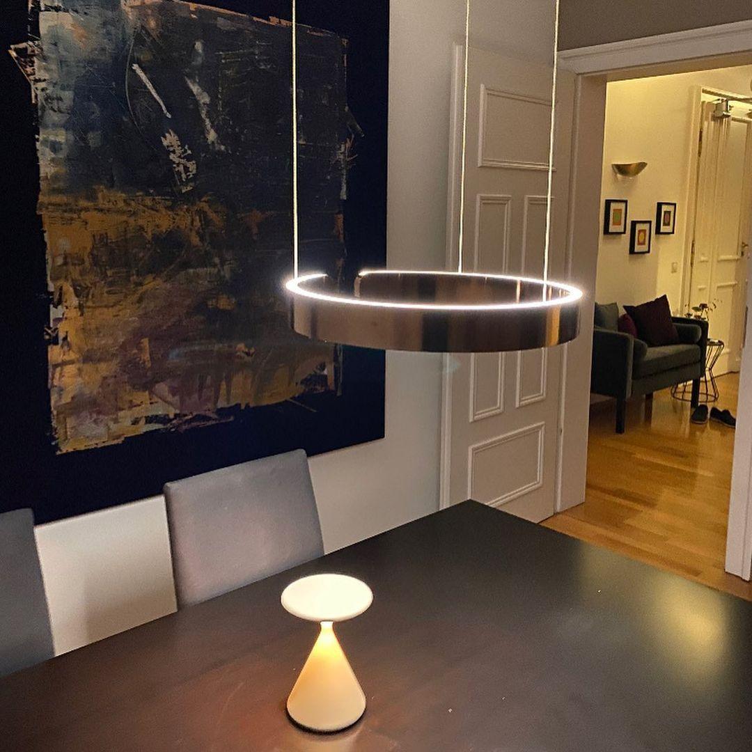 Halo LED Lampe Suspendue Circulaire Élégante Moderne