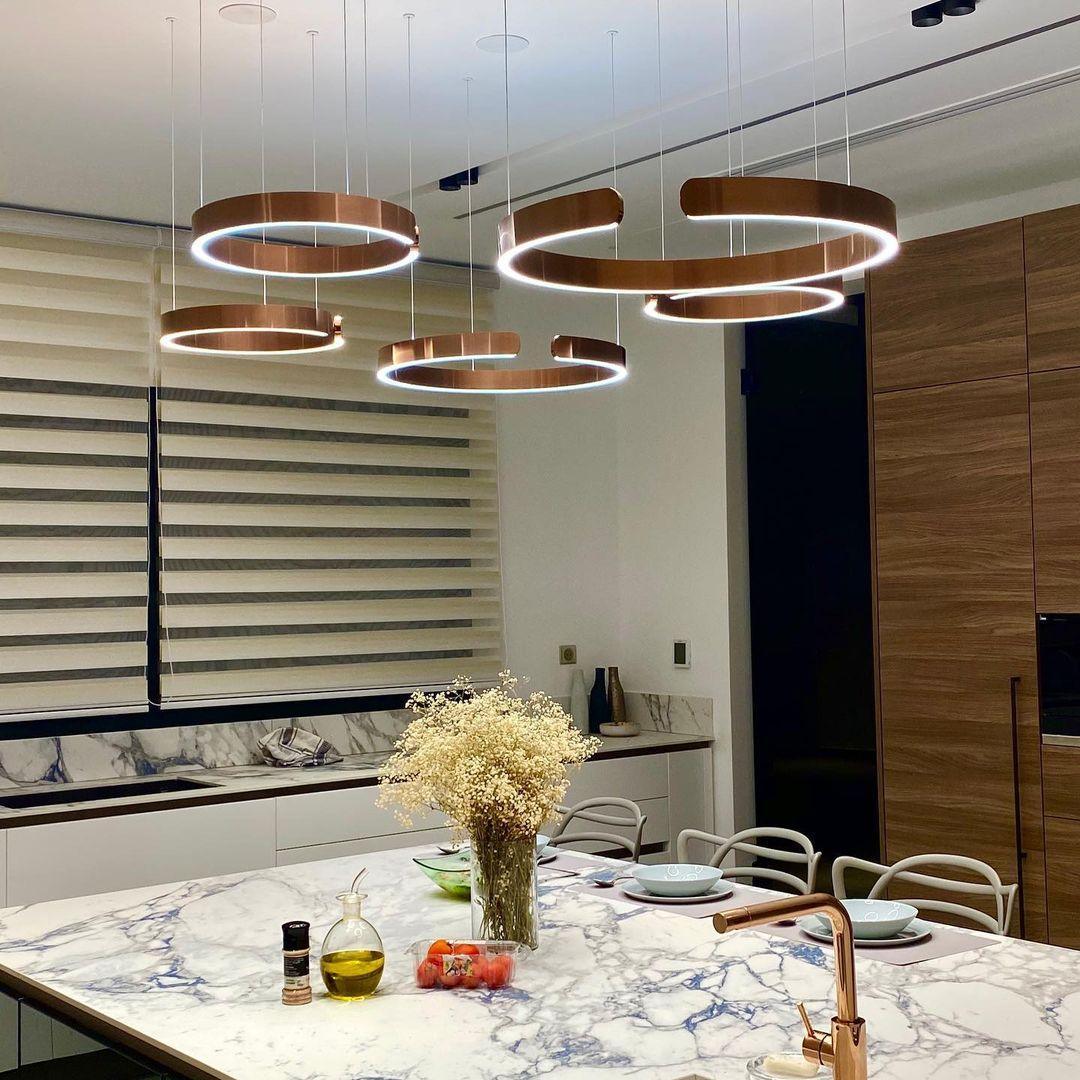Halo LED Lampe Suspendue Circulaire Élégante Moderne