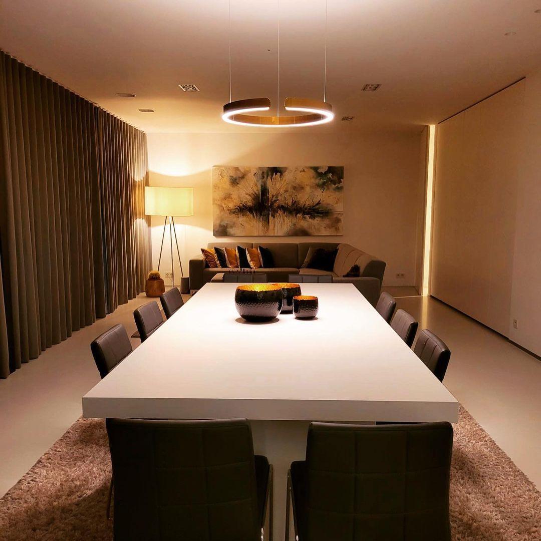 Halo LED Lampe Suspendue Circulaire Élégante Moderne