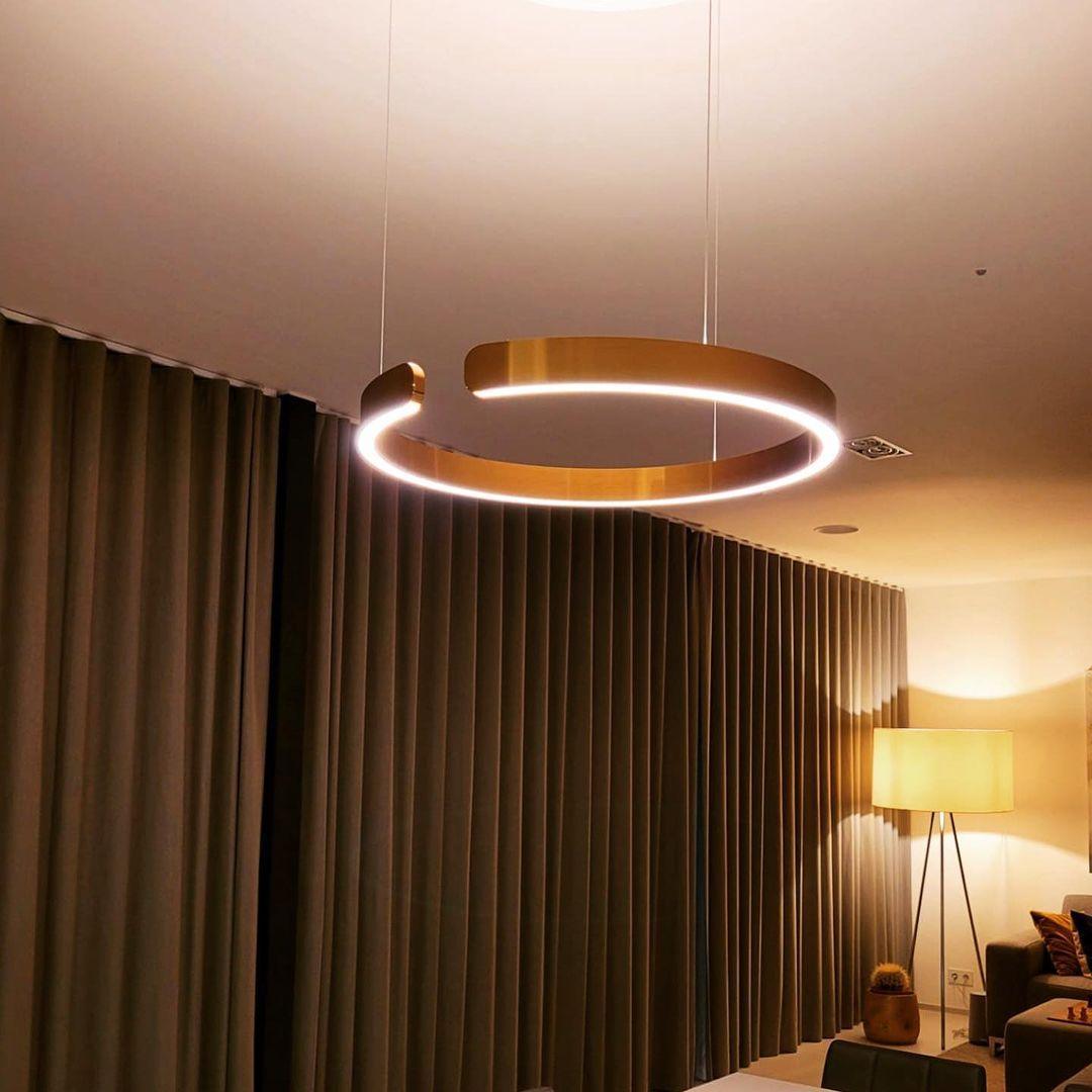 Halo LED Lampe Suspendue Circulaire Élégante Moderne