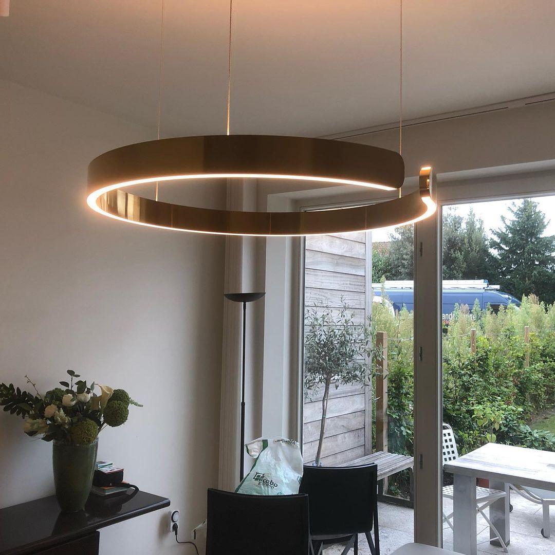 Halo LED Lampe Suspendue Circulaire Élégante Moderne