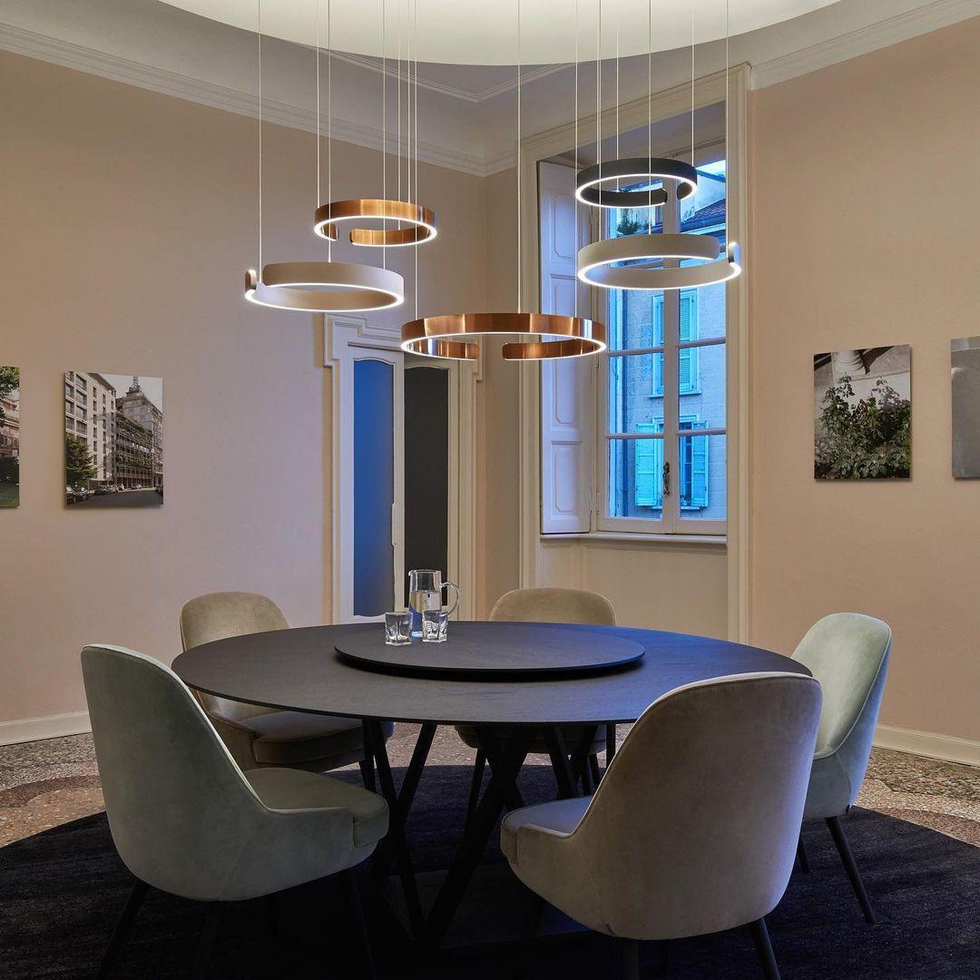 Halo LED Lampe Suspendue Circulaire Élégante Moderne