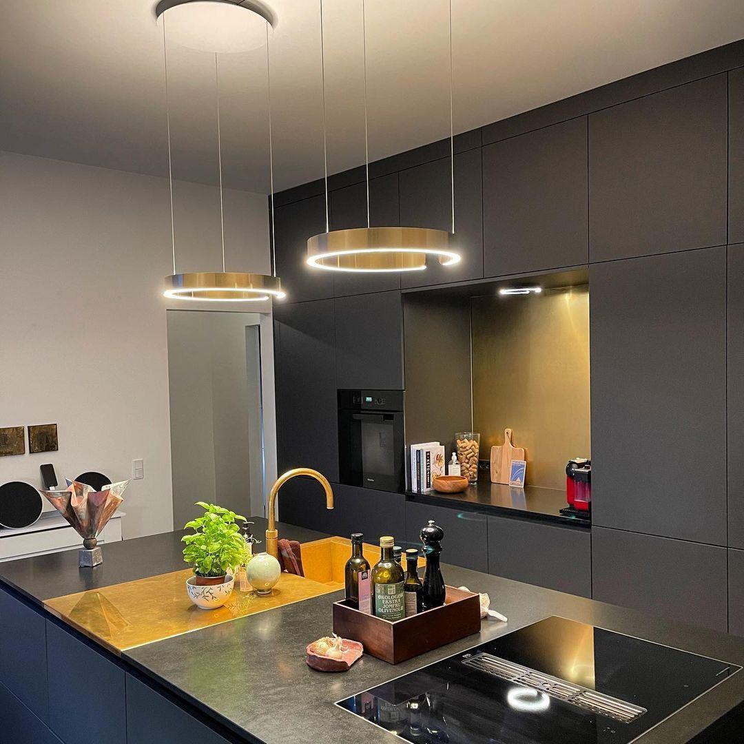 Halo LED Lampe Suspendue Circulaire Élégante Moderne