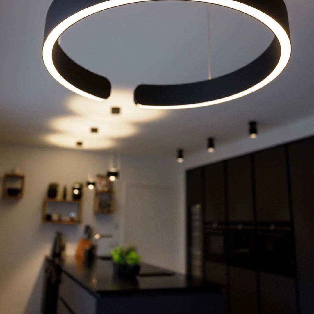 Halo LED Lampe Suspendue Circulaire Élégante Moderne
