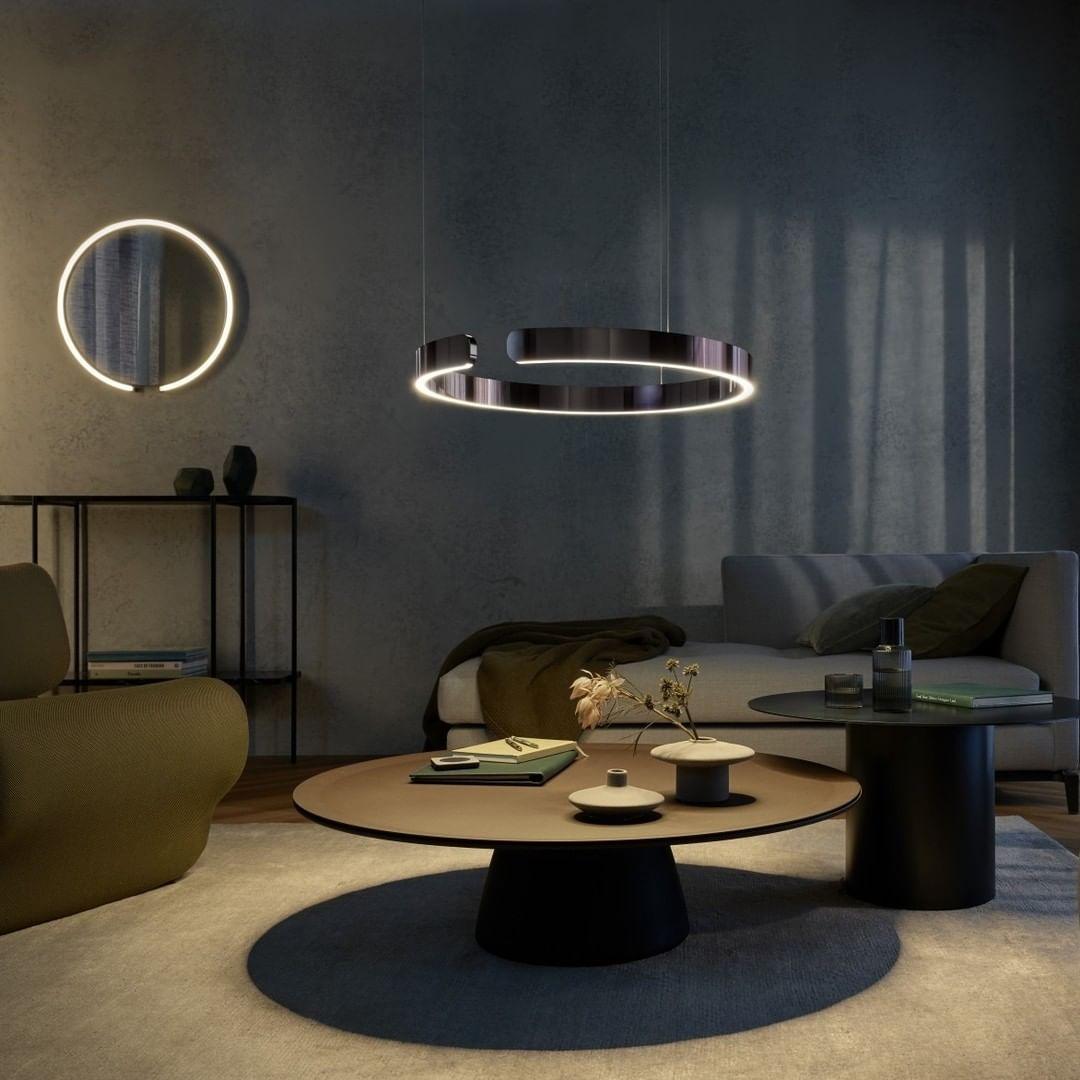 Halo LED Lampe Suspendue Circulaire Élégante Moderne