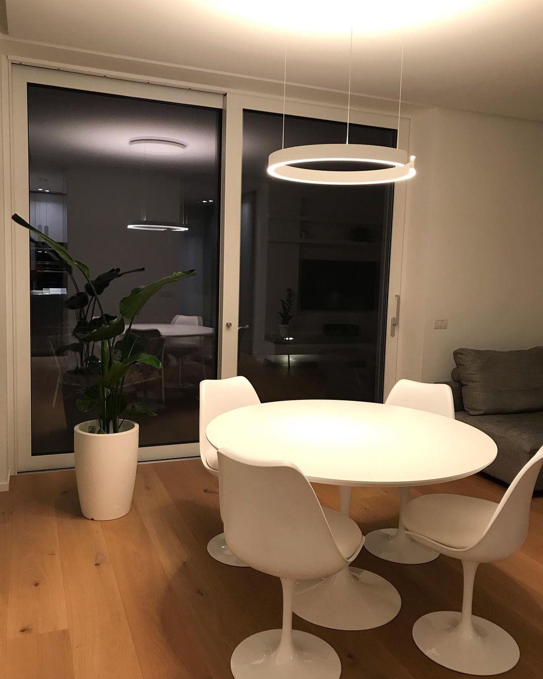 Halo LED Lampe Suspendue Circulaire Élégante Moderne