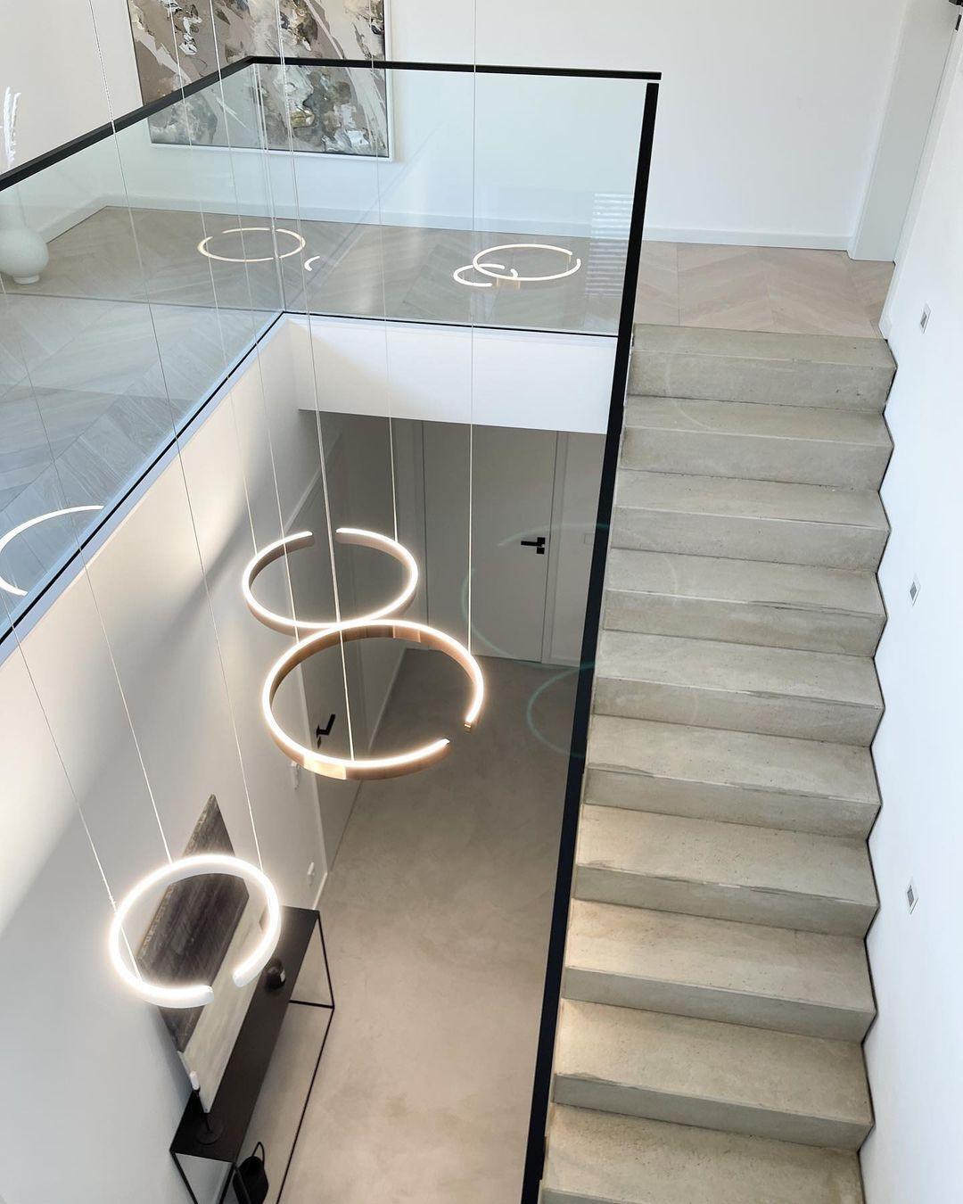 Halo LED Lampe Suspendue Circulaire Élégante Moderne
