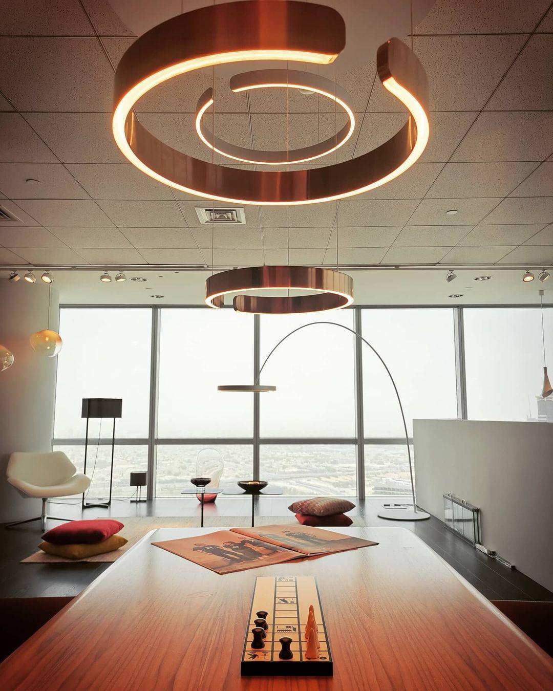 Halo LED Lampe Suspendue Circulaire Élégante Moderne