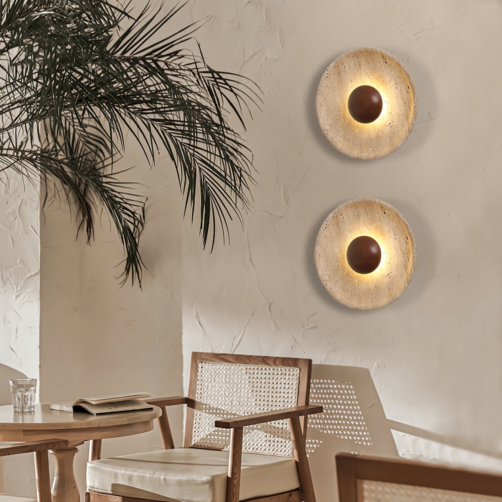 Ulraeia Minimaliste Travertin Luminaire Mural