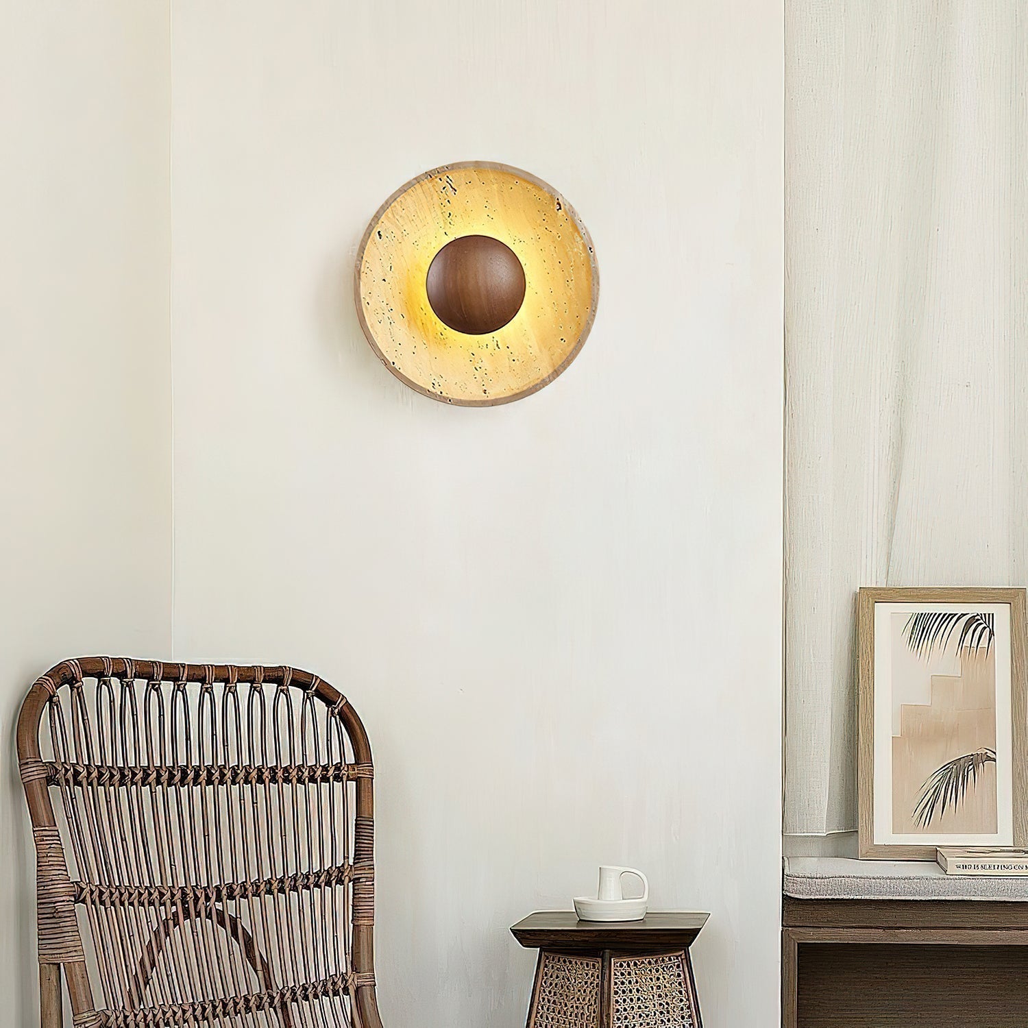 Ulraeia Minimaliste Travertin Luminaire Mural