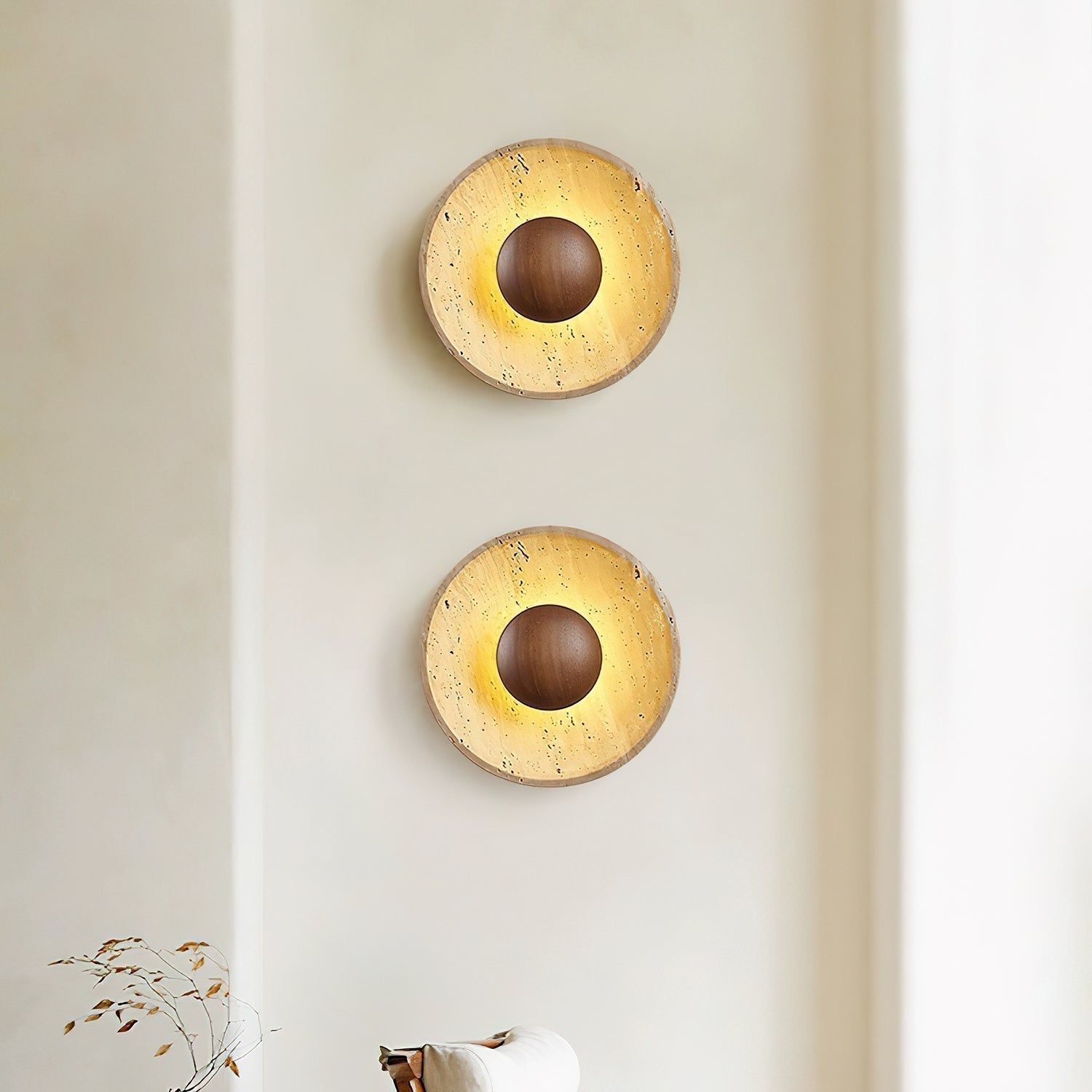 Ulraeia Minimaliste Travertin Luminaire Mural