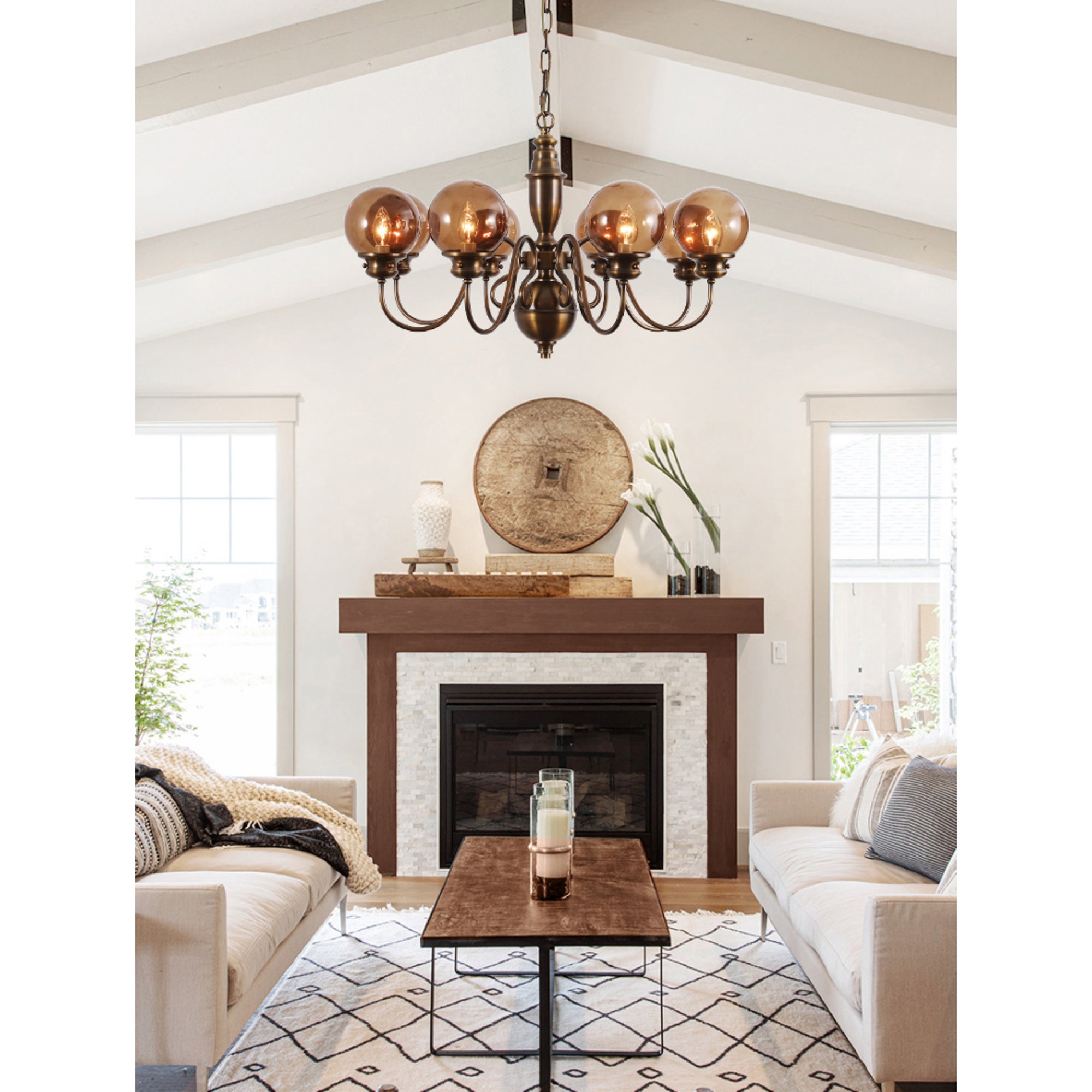 Ciphaen Lustre Laiton Verre Luxe Postmoderne