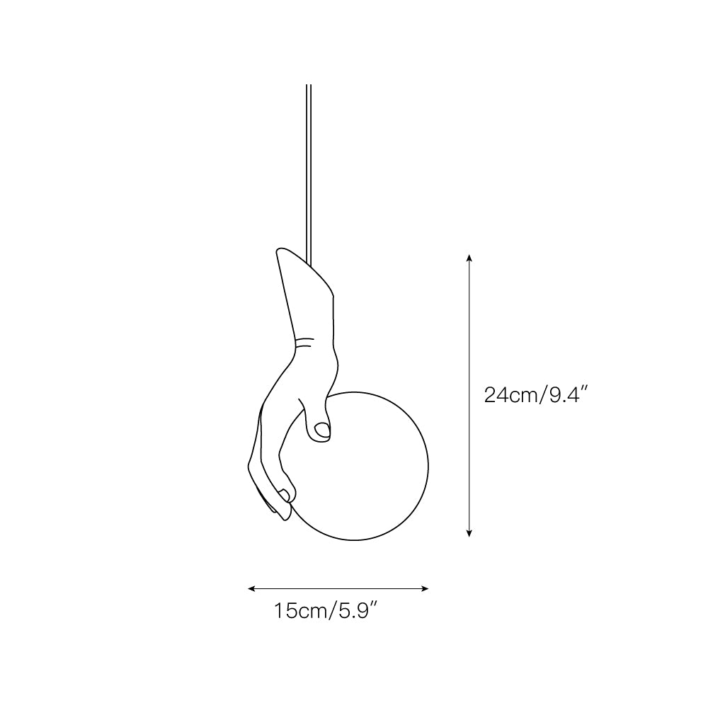 Avnorira Suspension Globe Verre Laiton Main