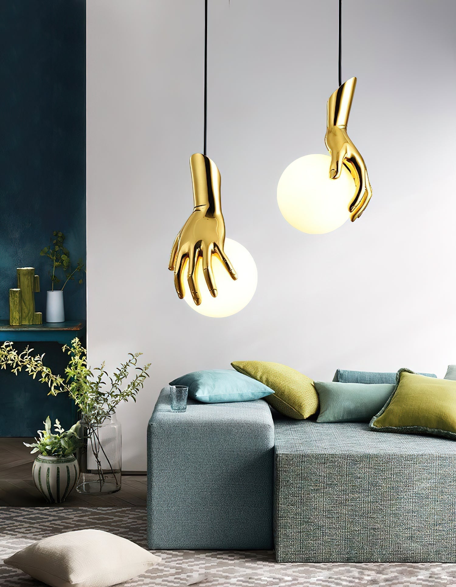 Avnorira Suspension Globe Verre Laiton Main