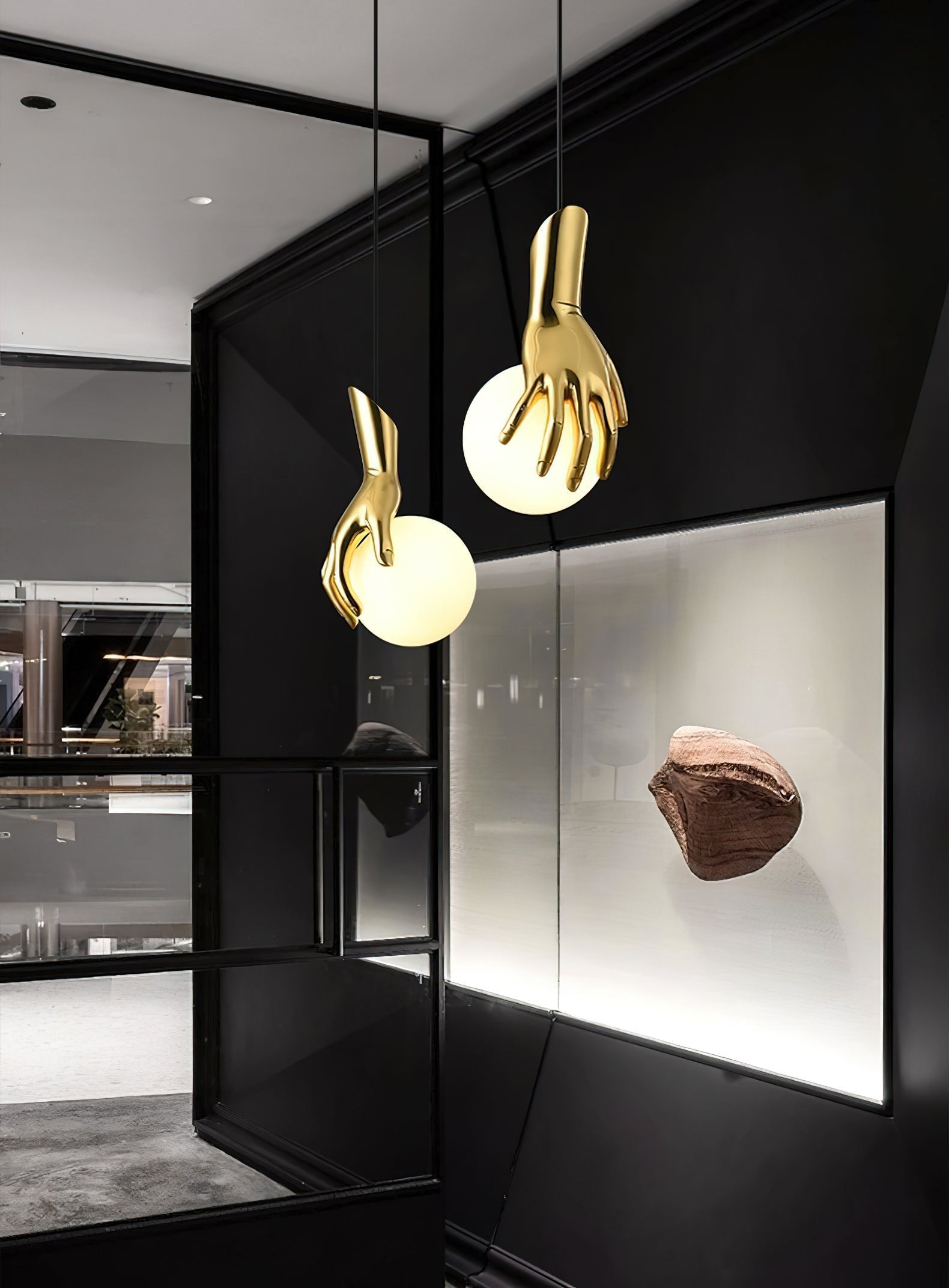 Avnorira Suspension Globe Verre Laiton Main