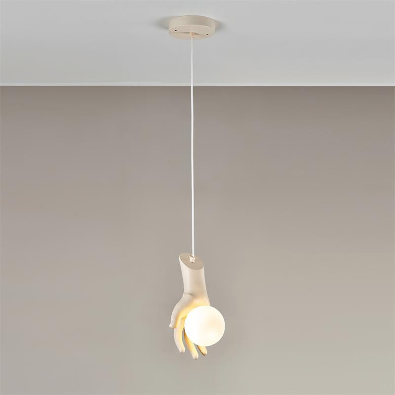 Virelli Suspension Sculpture Manuelle Poignée en Bois Globe en Acrylique Artistique