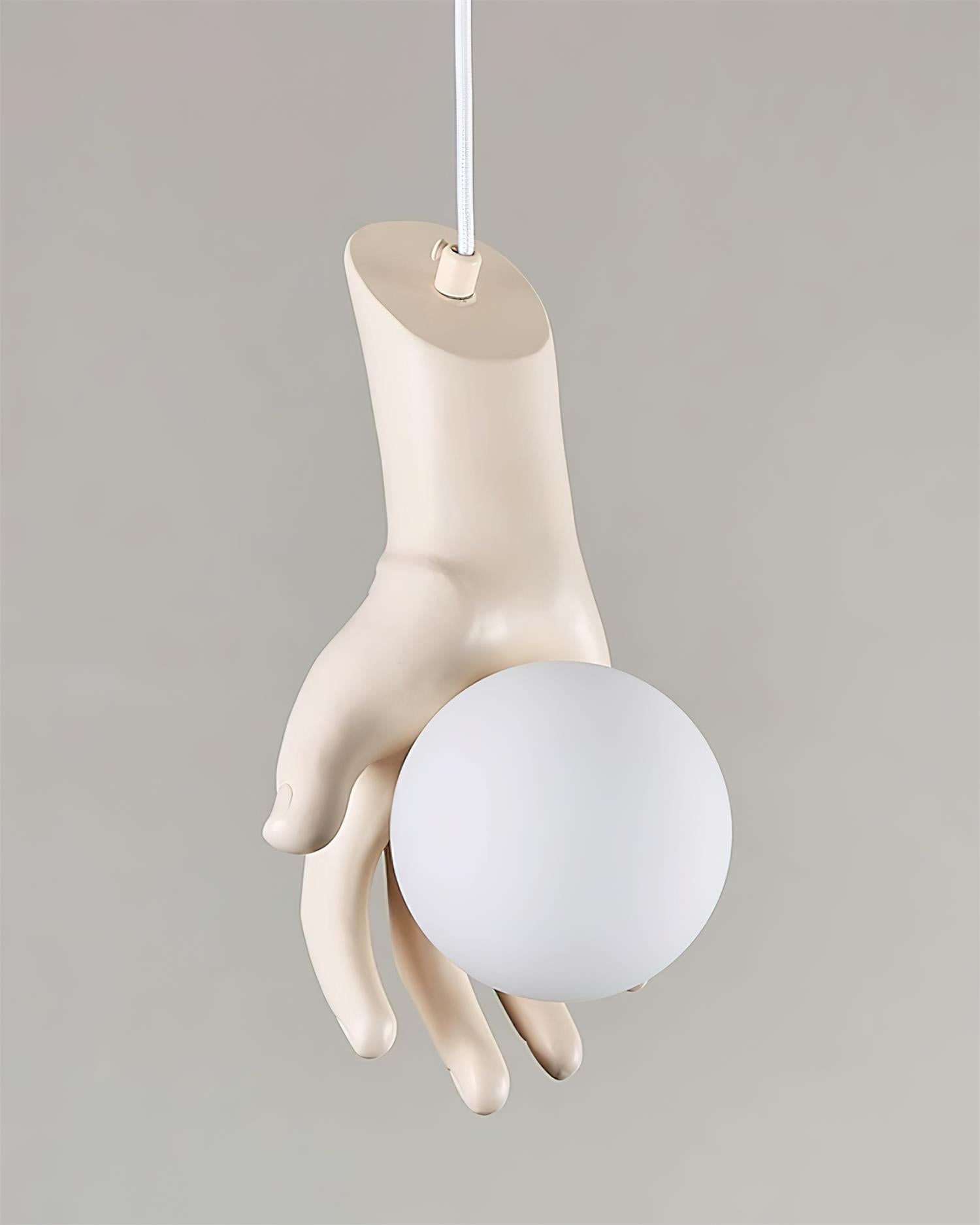 Virelli Suspension Sculpture Manuelle Poignée en Bois Globe en Acrylique Artistique