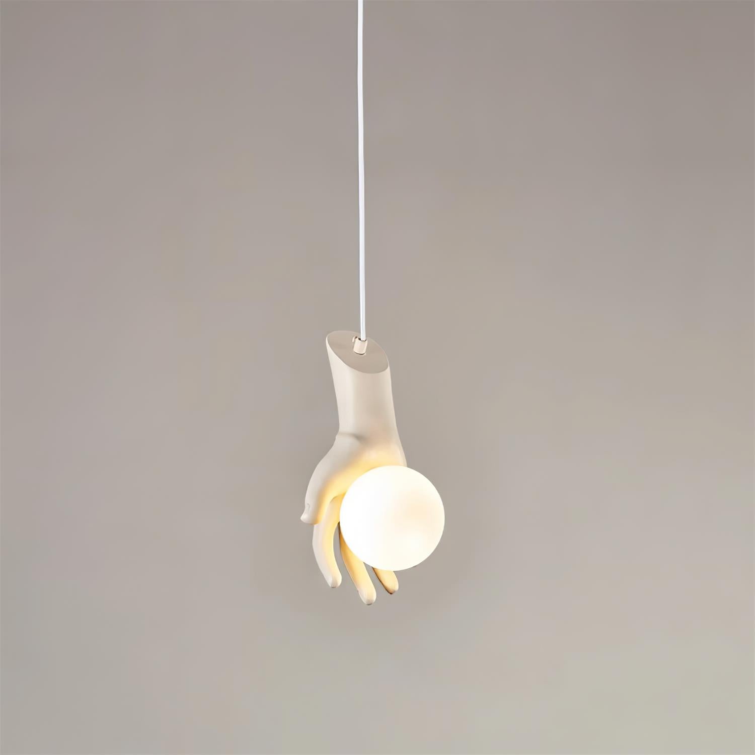 Virelli Suspension Sculpture Manuelle Poignée en Bois Globe en Acrylique Artistique