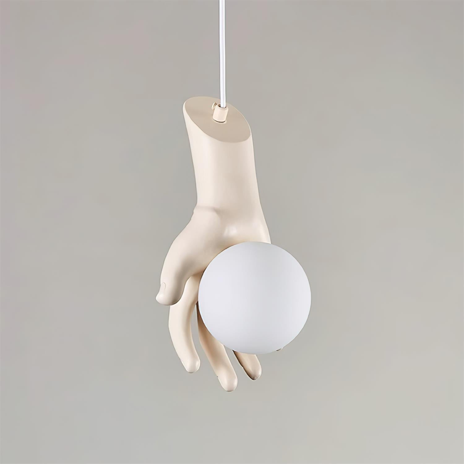 Virelli Suspension Sculpture Manuelle Poignée en Bois Globe en Acrylique Artistique