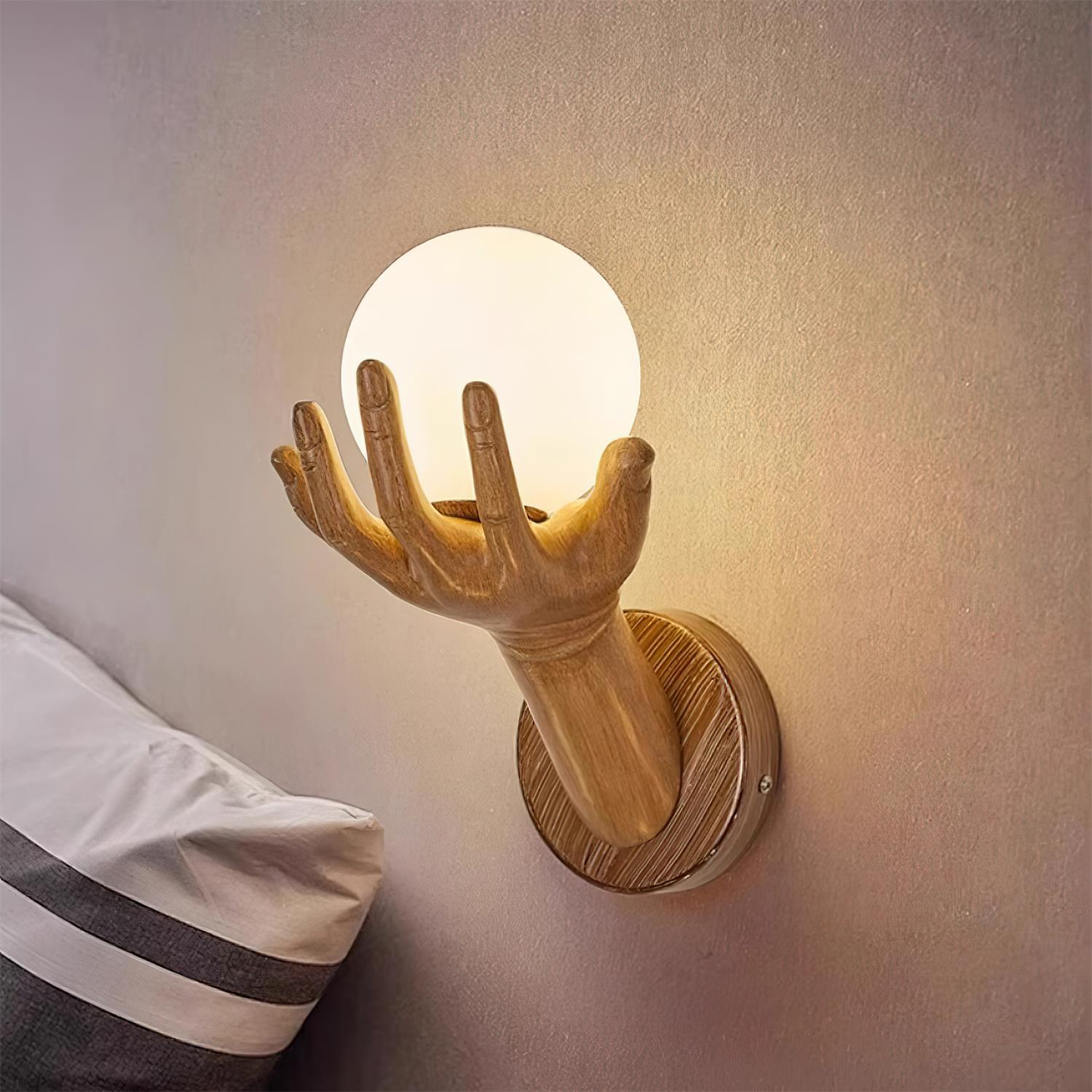 Aura Applique Murale Forme Main Bois
