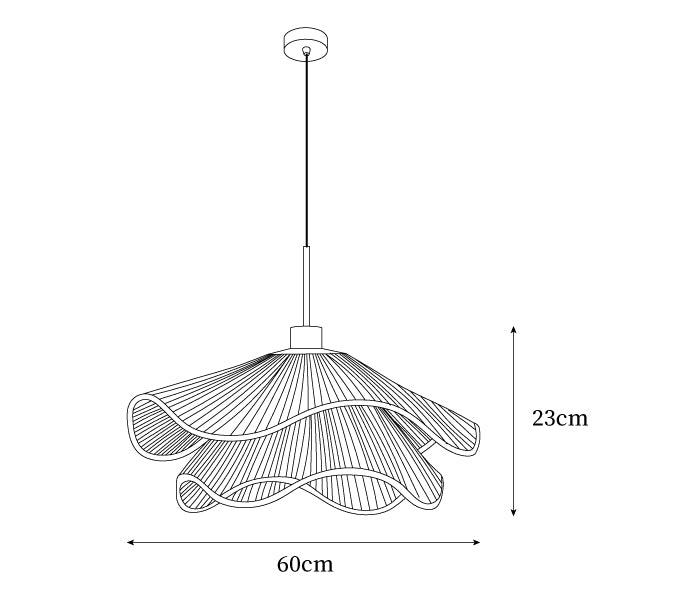 Straw Hat Lampe Suspendue Vague Tissée Organique
