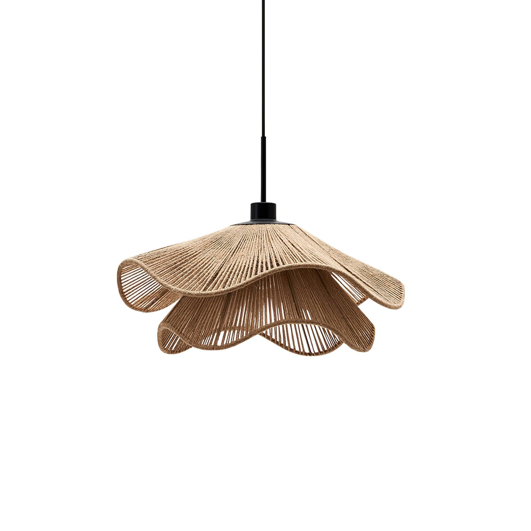 Straw Hat Lampe Suspendue Vague Tissée Organique