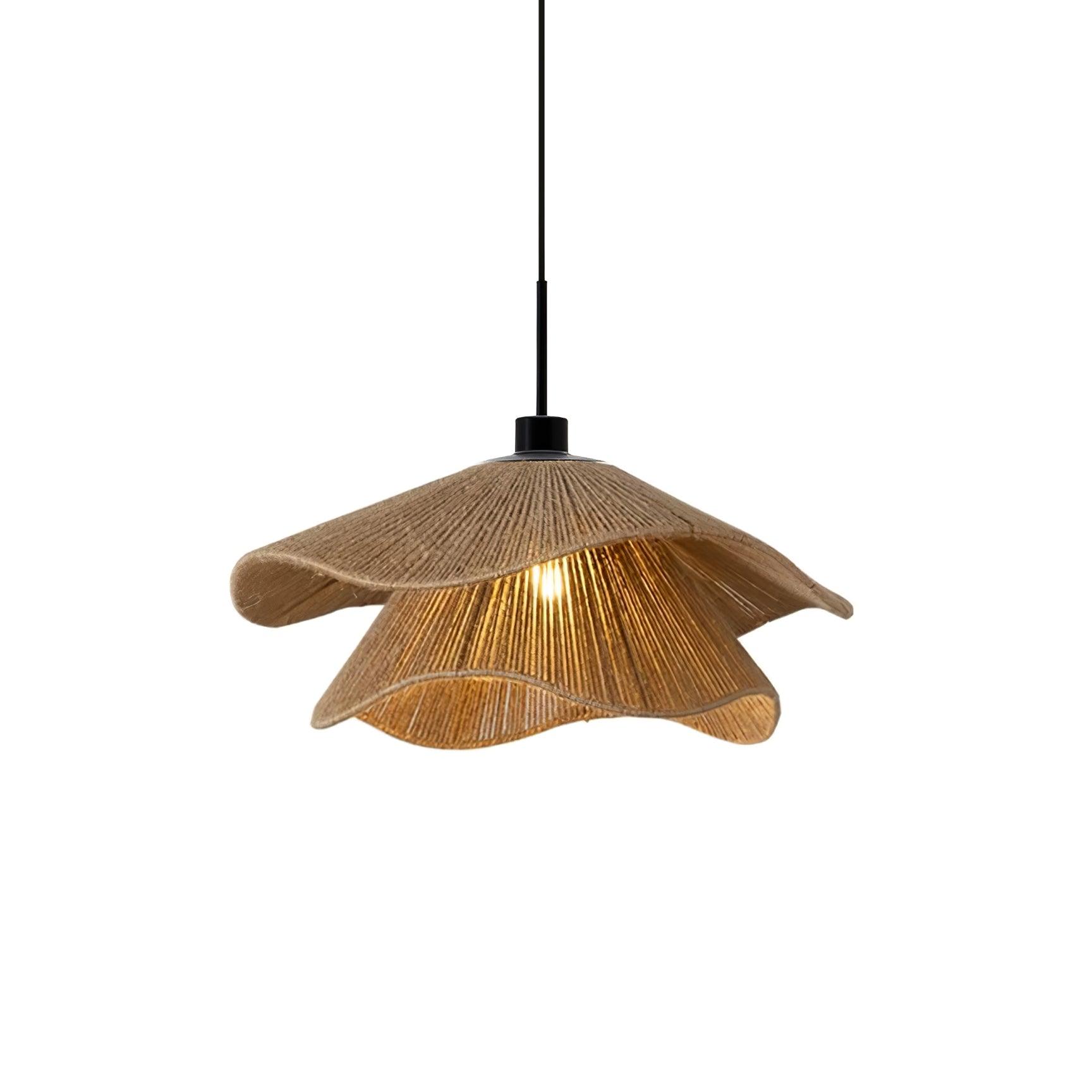 Straw Hat Lampe Suspendue Vague Tissée Organique