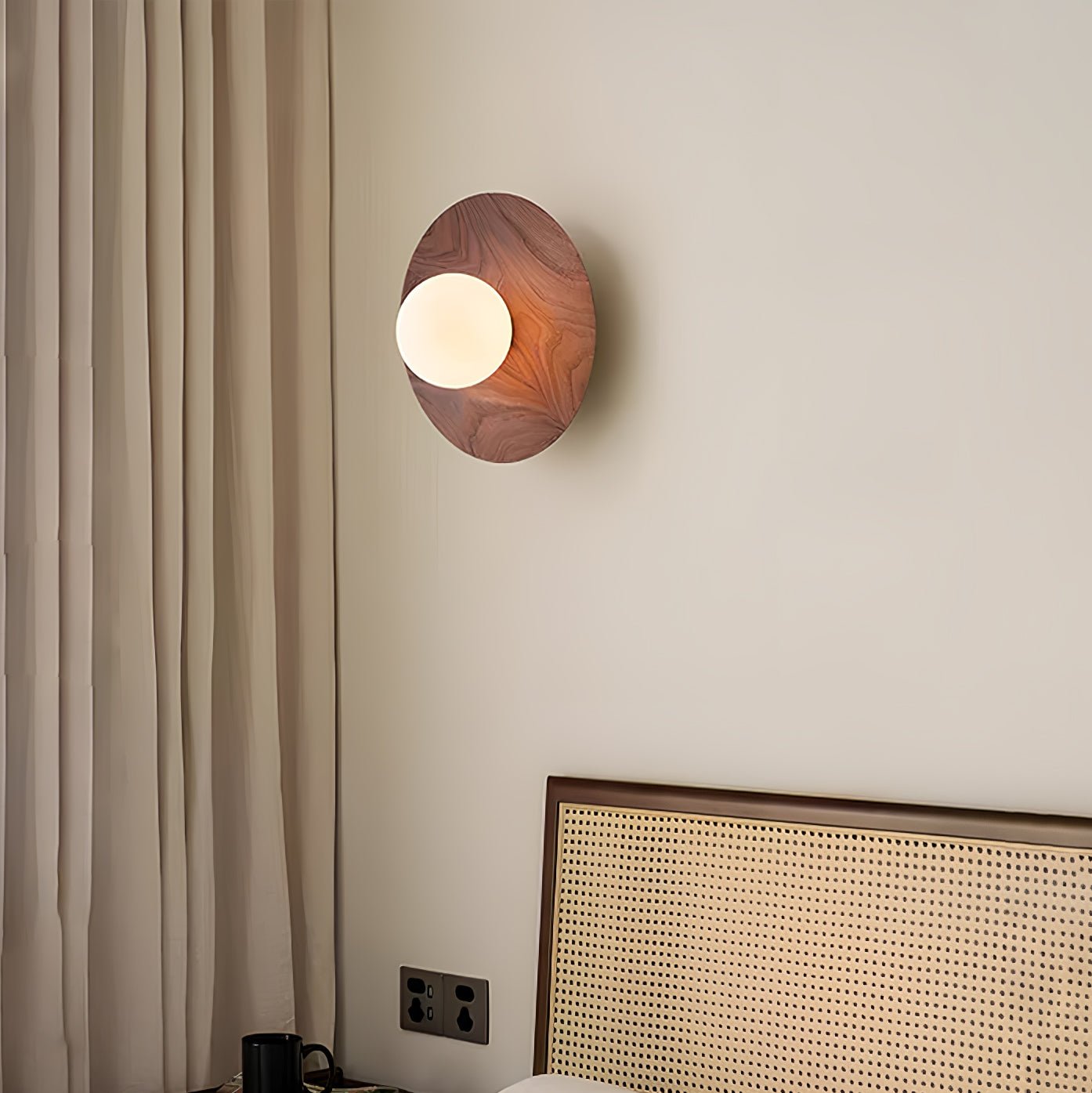 Arlirir Applique Murale Minimaliste en Bois et Verre