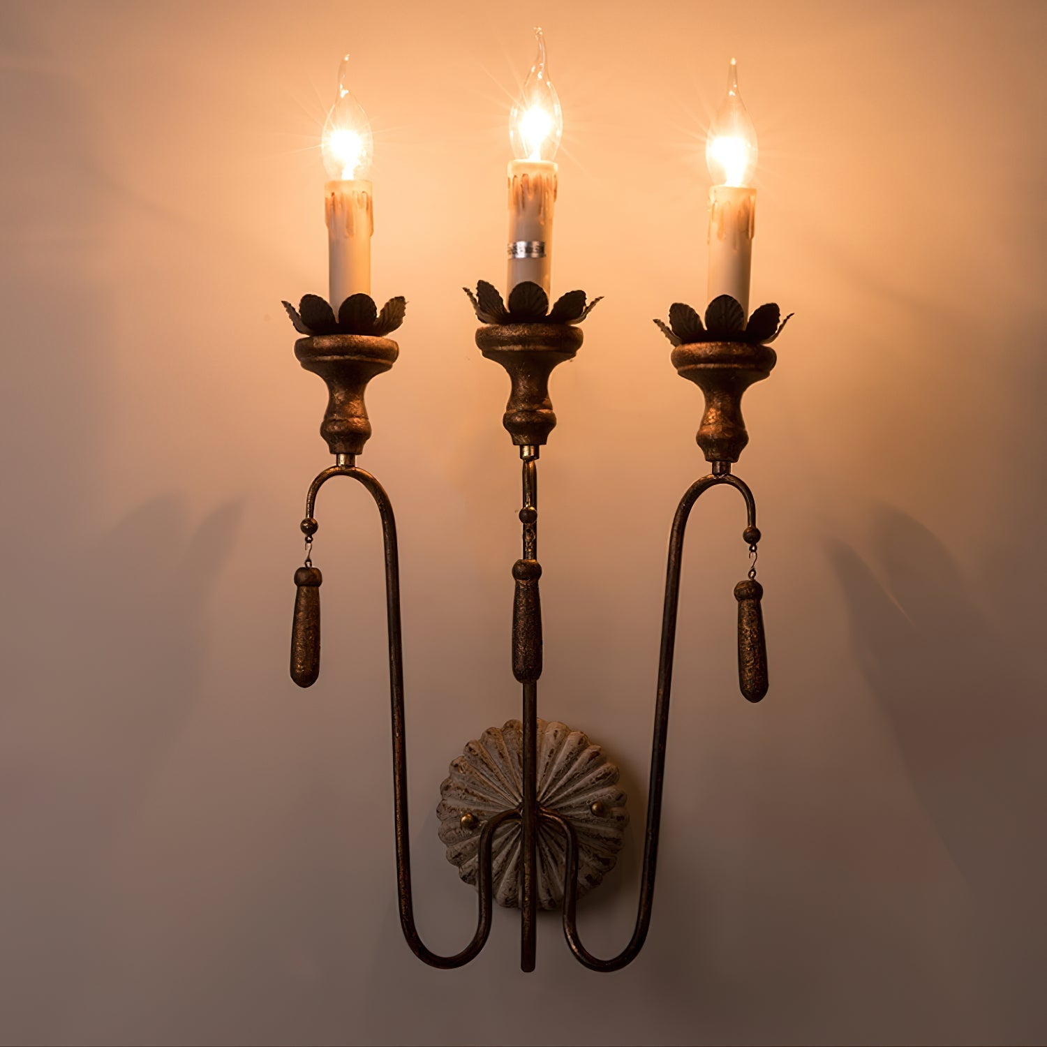 Avelaris Lampe Murale Vintage Industrielle en Bois et Métal