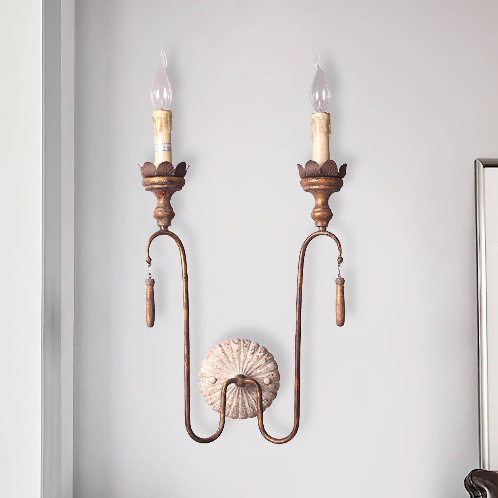 Avelaris Lampe Murale Vintage Industrielle en Bois et Métal