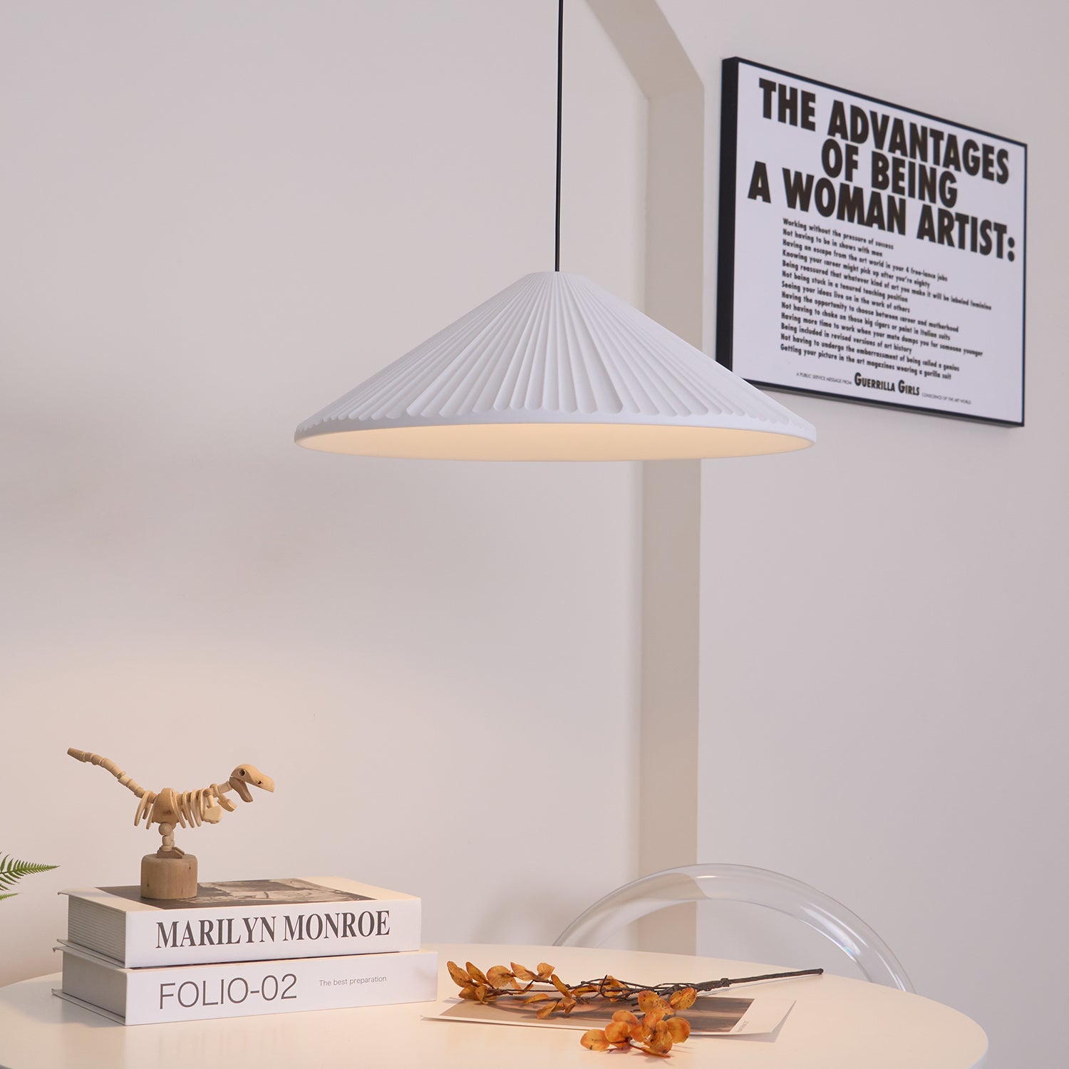 Cone Lampe Suspendue Minimaliste en Résine Chapeau