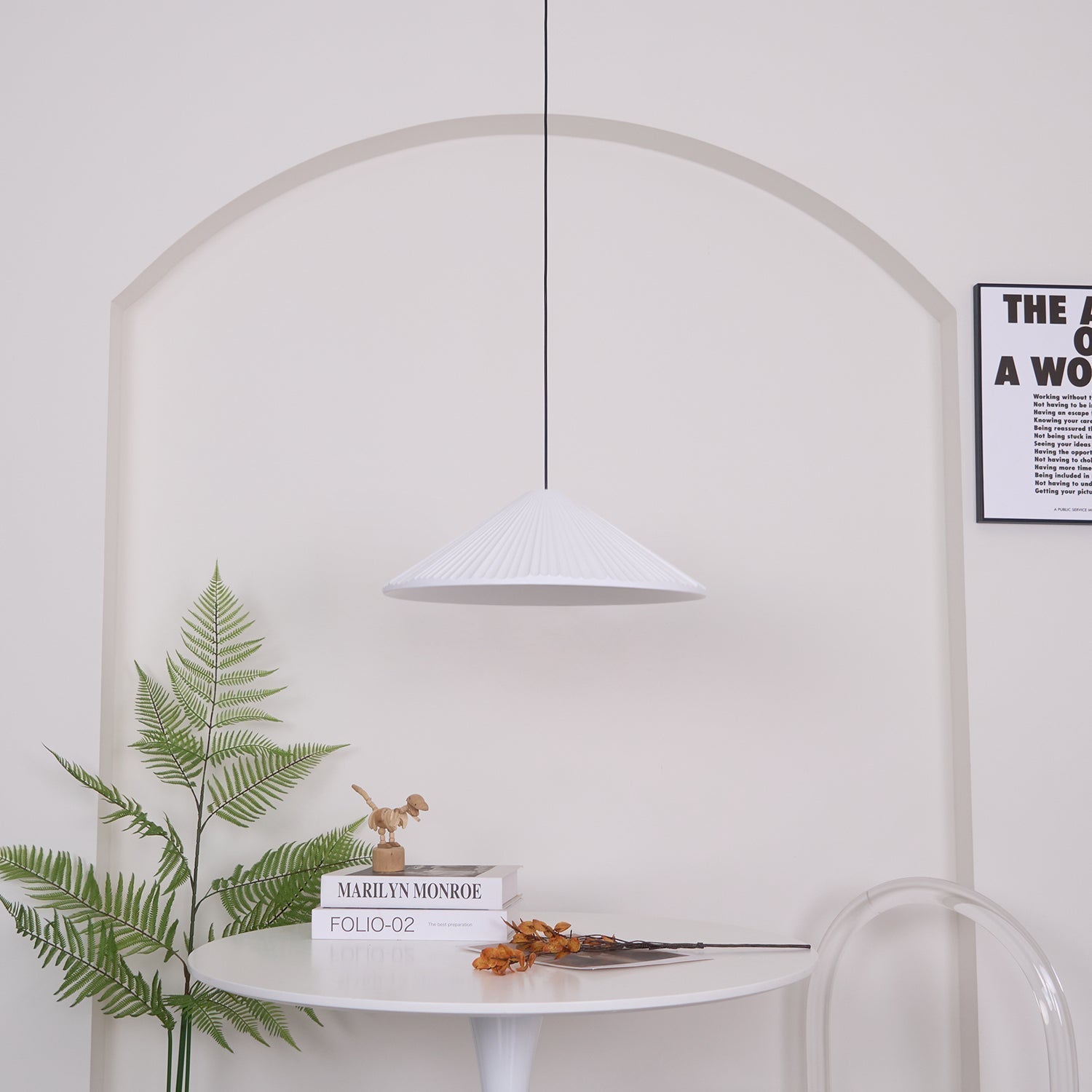 Cone Lampe Suspendue Minimaliste en Résine Chapeau