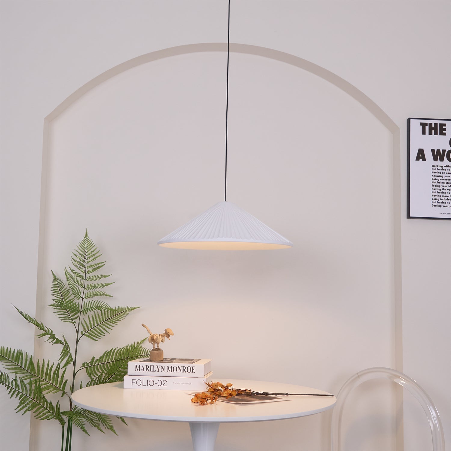 Cone Lampe Suspendue Minimaliste en Résine Chapeau