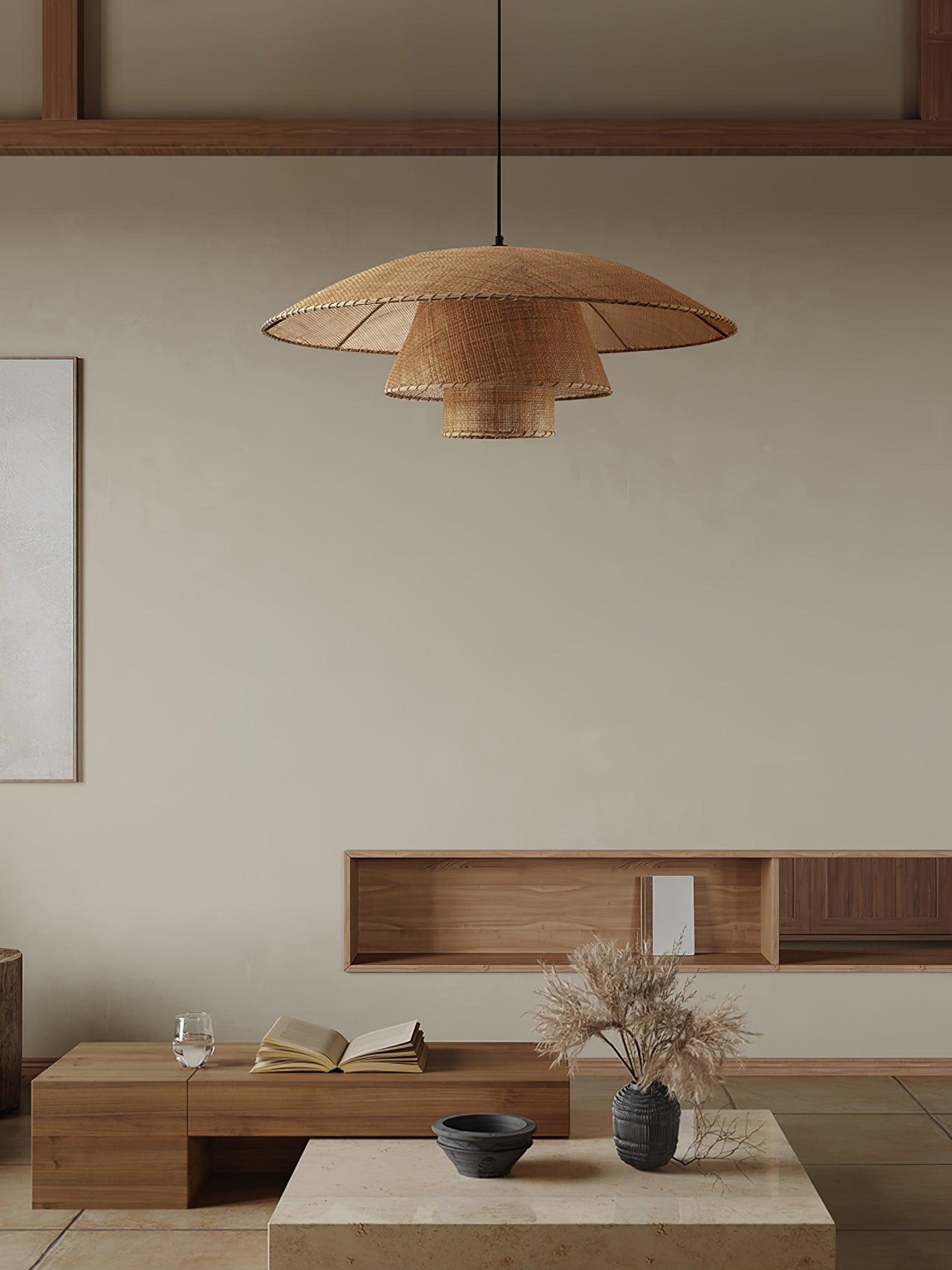 Orvellace Rotin Vintage Pendentif Lampe