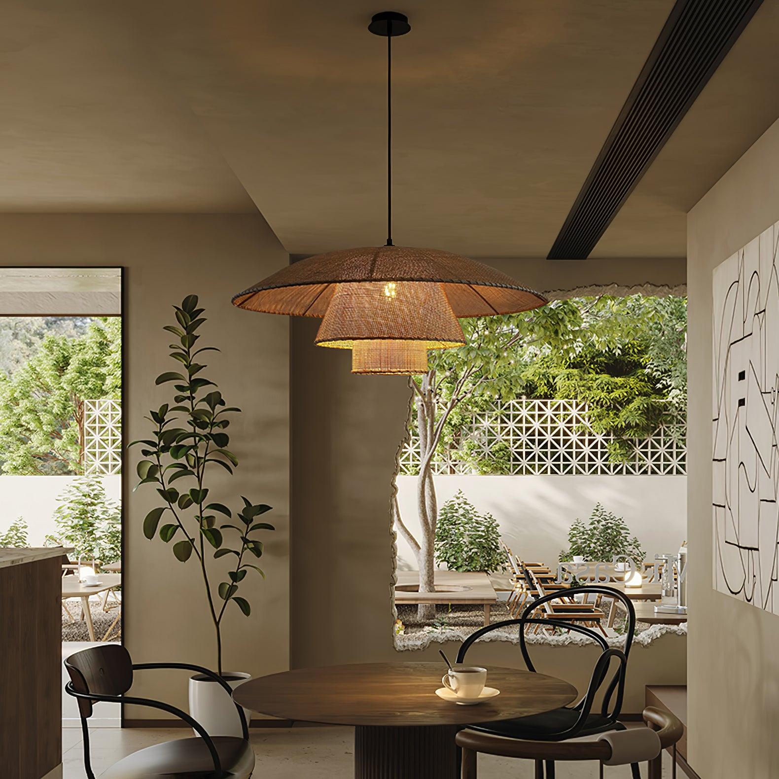 Orvellace Rotin Vintage Pendentif Lampe