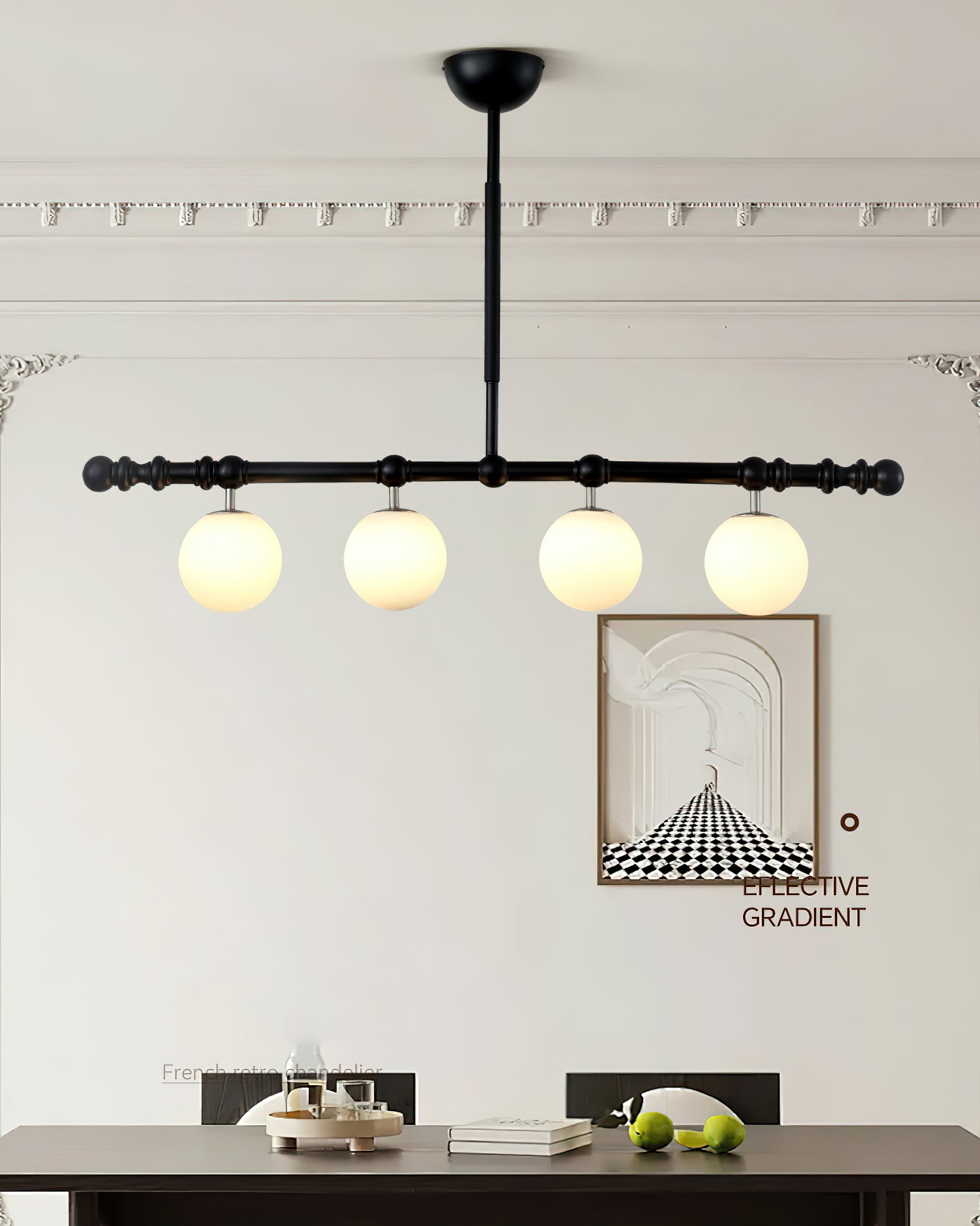 Hayes Lustre Bois Linéaire Boules en Verre
