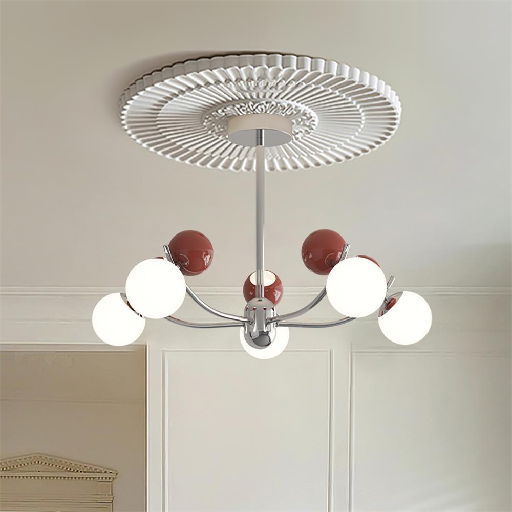 Helio Lustre Chrome Disposition d'Orbes Rouges