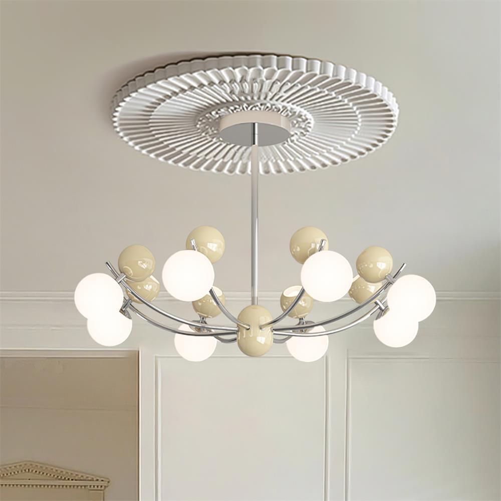 Helio Lustre Chrome Disposition d'Orbes Rouges