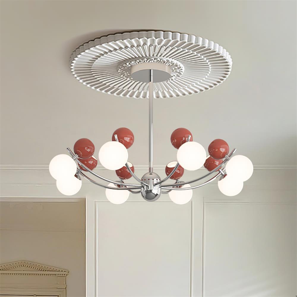 Helio Lustre Chrome Disposition d'Orbes Rouges