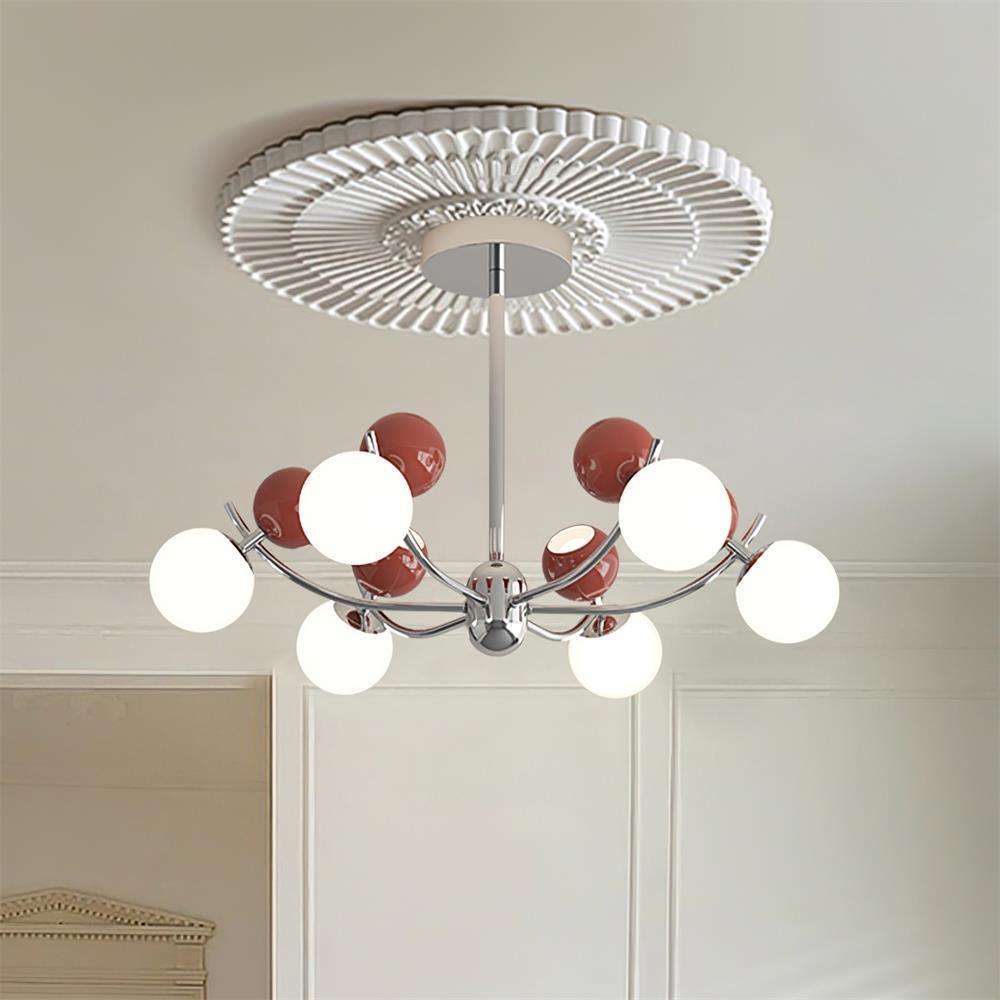 Helio Lustre Chrome Disposition d'Orbes Rouges