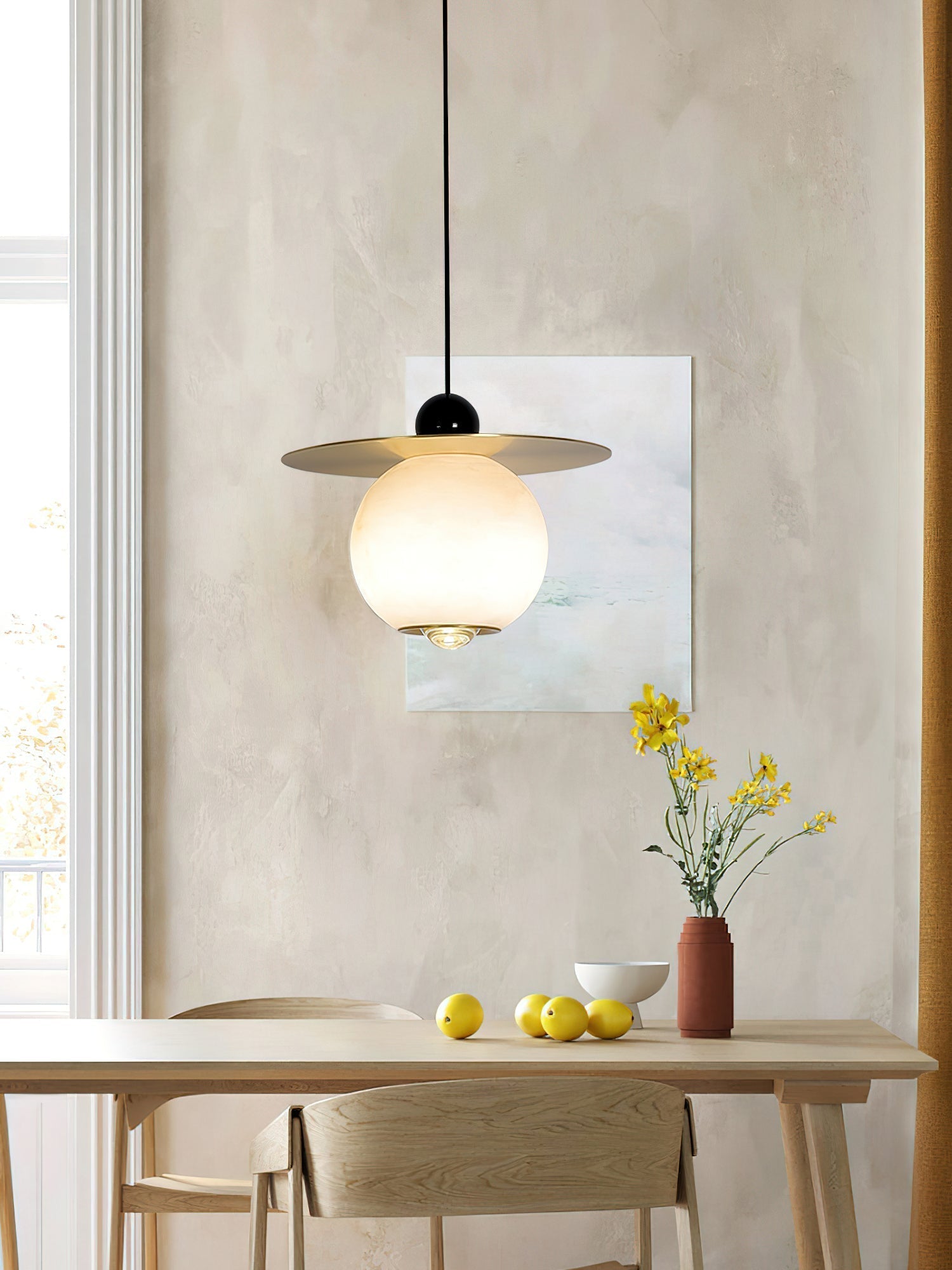 Alvarel Suspension Moderne Cordon Laiton Albâtre