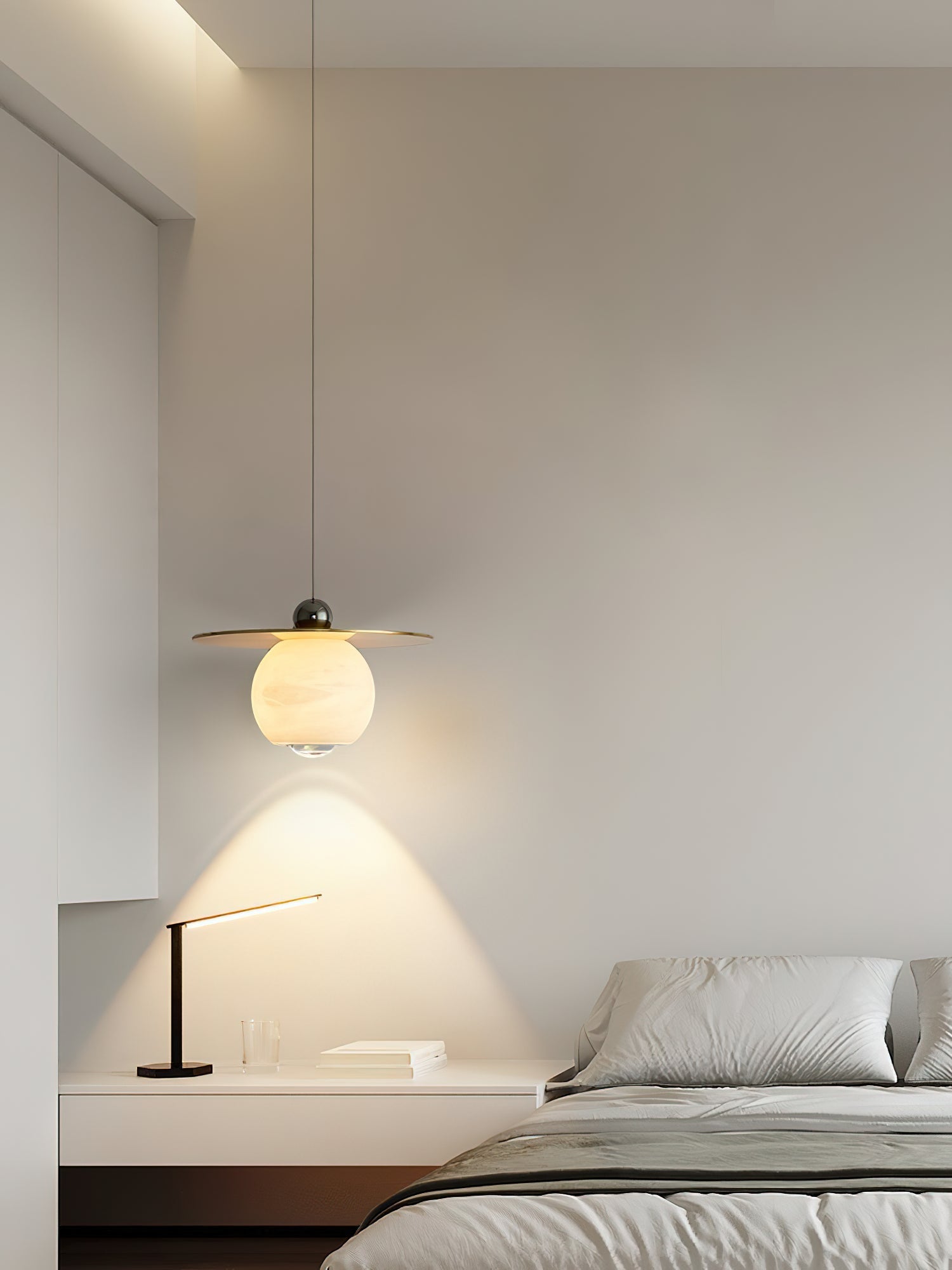 Alvarel Suspension Moderne Cordon Laiton Albâtre