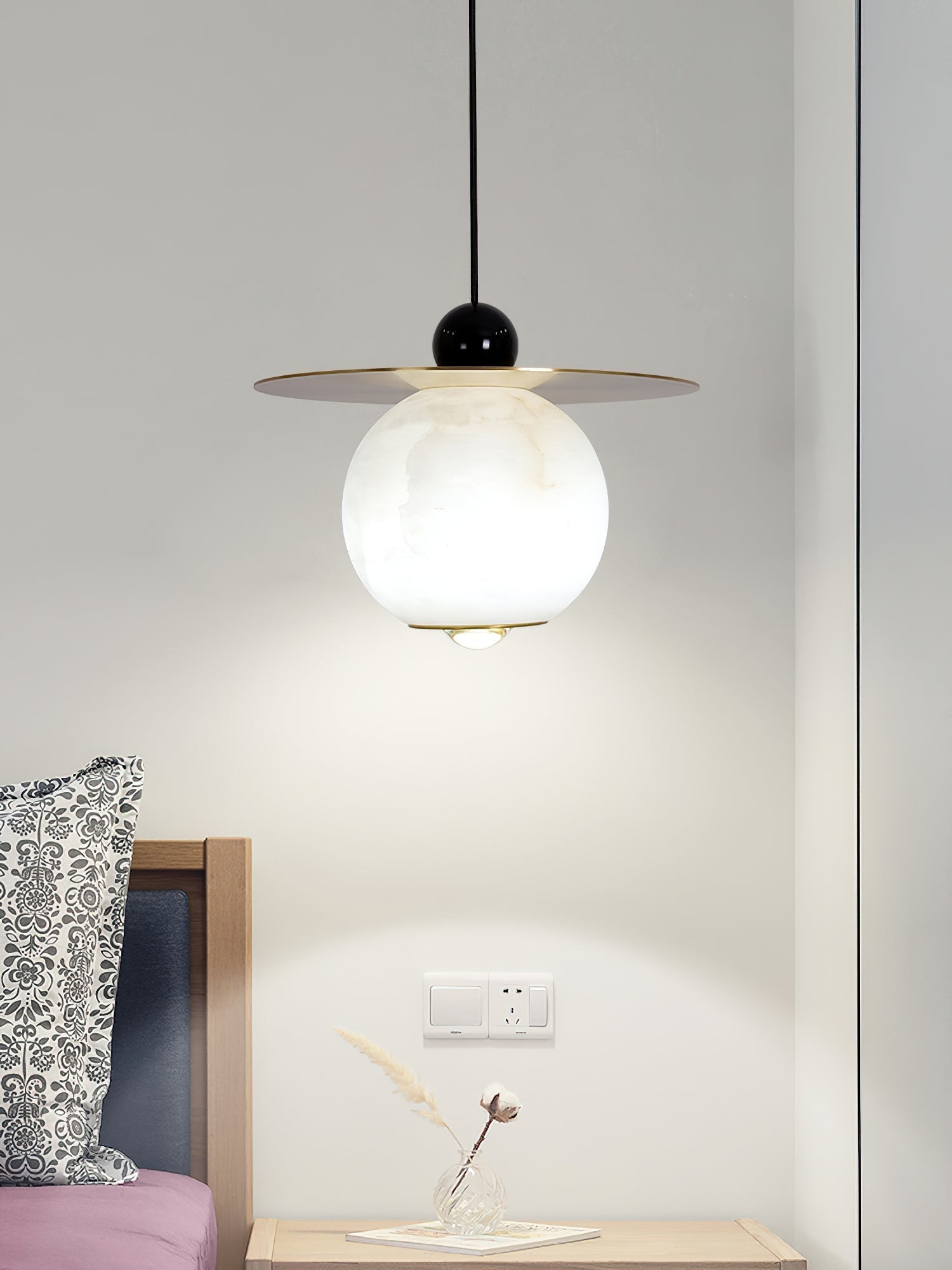 Alvarel Suspension Moderne Cordon Laiton Albâtre