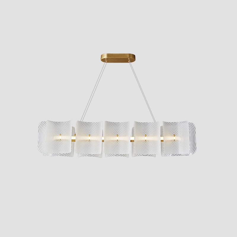 Virinia Postmoderne Luxe Rectangle Laiton Verre Suspension
