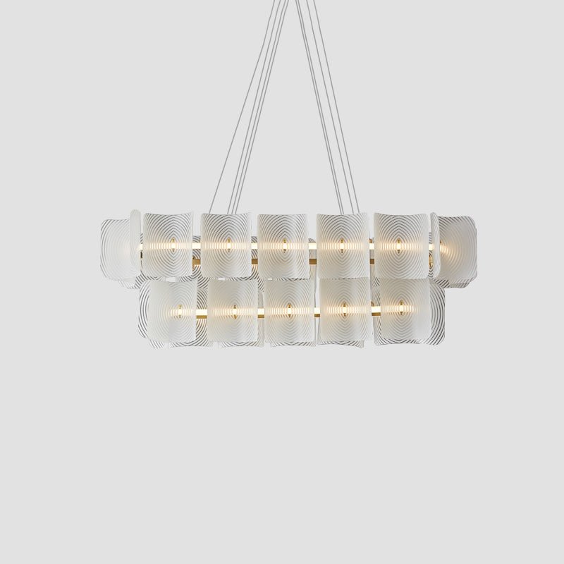 Virinia Postmoderne Luxe Rectangle Laiton Verre Suspension