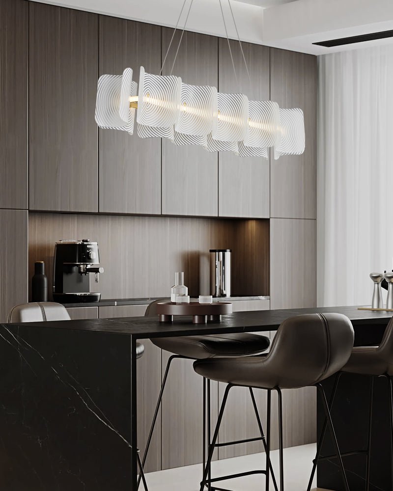 Virinia Postmoderne Luxe Rectangle Laiton Verre Suspension